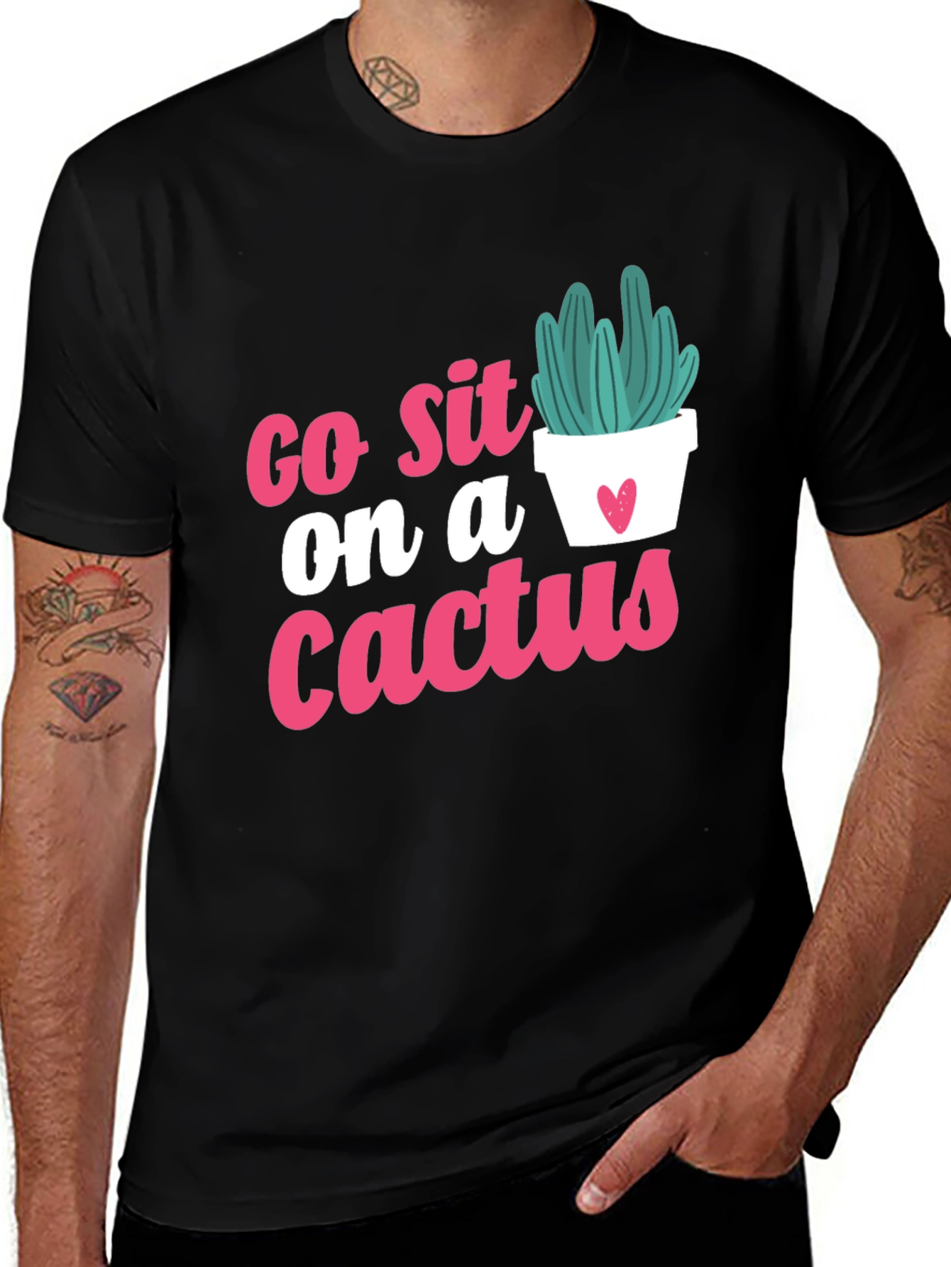 Variant 30 of Go Sit on a Cactus Graphic Tee