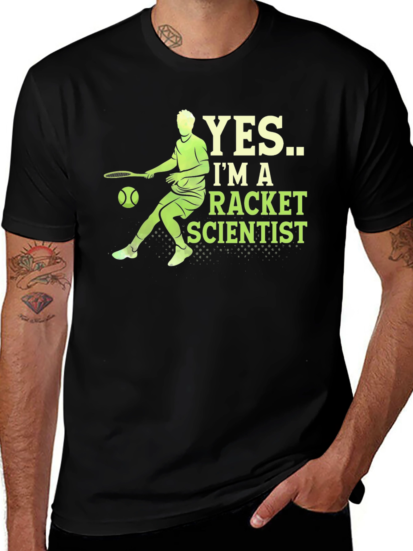 Variant 17 of Racket Scientist Graphic T-Shirt - Black