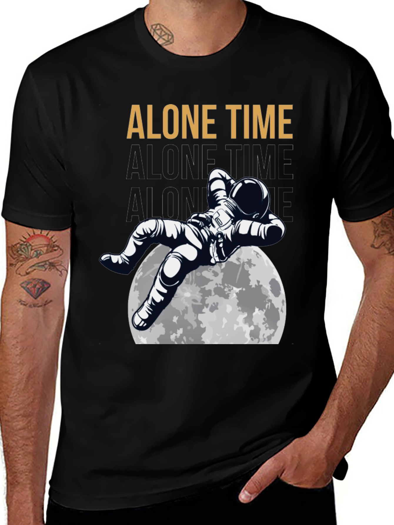 Variant 17 of Alone Time Astronaut Moon Graphic T-Shirt