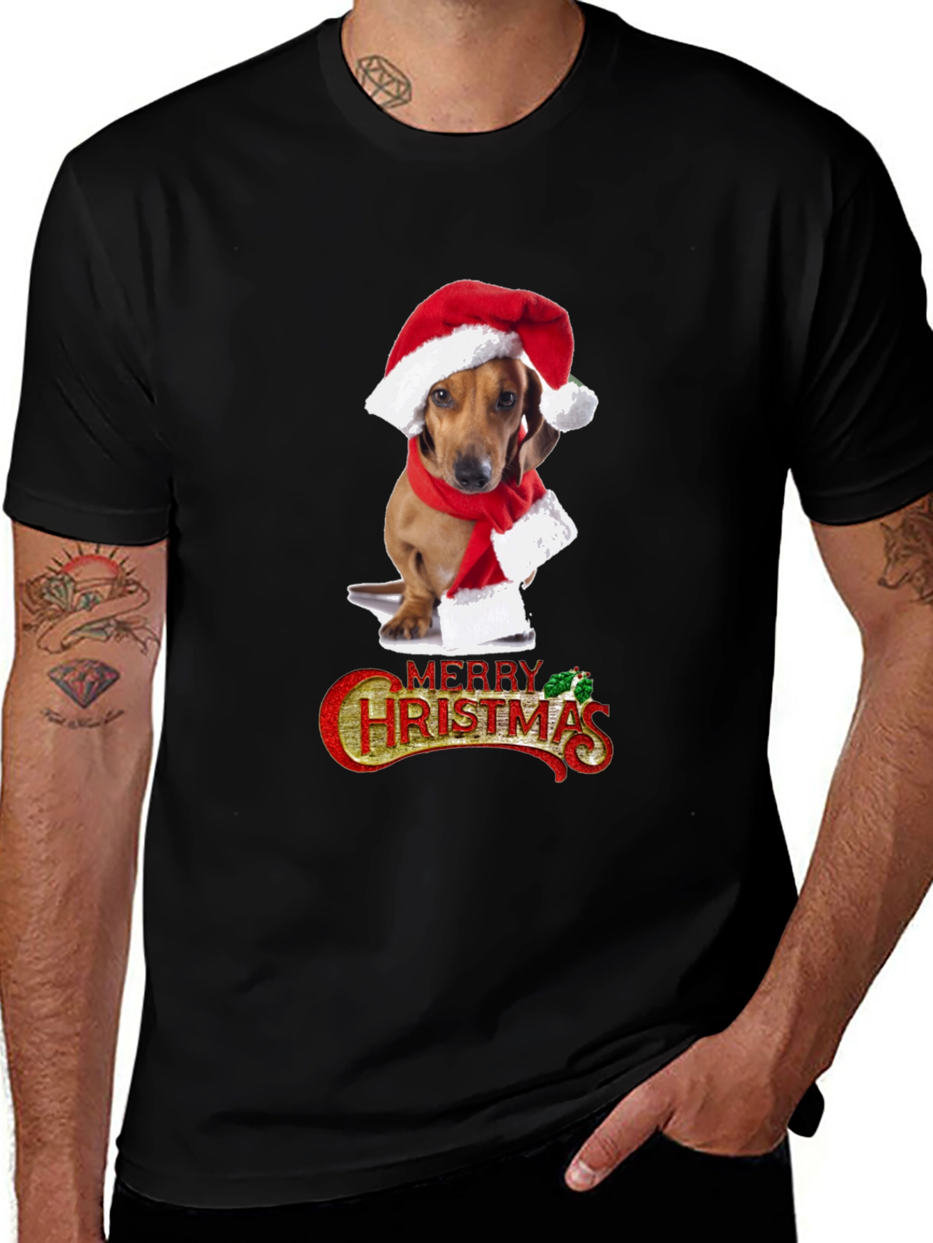 Festive Dachshund Christmas T-Shirt