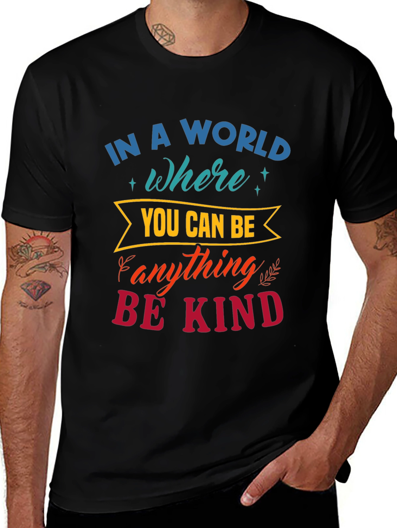 Variant 8 of Be Kind Graphic Tee - Soft Cotton Blend Shirt