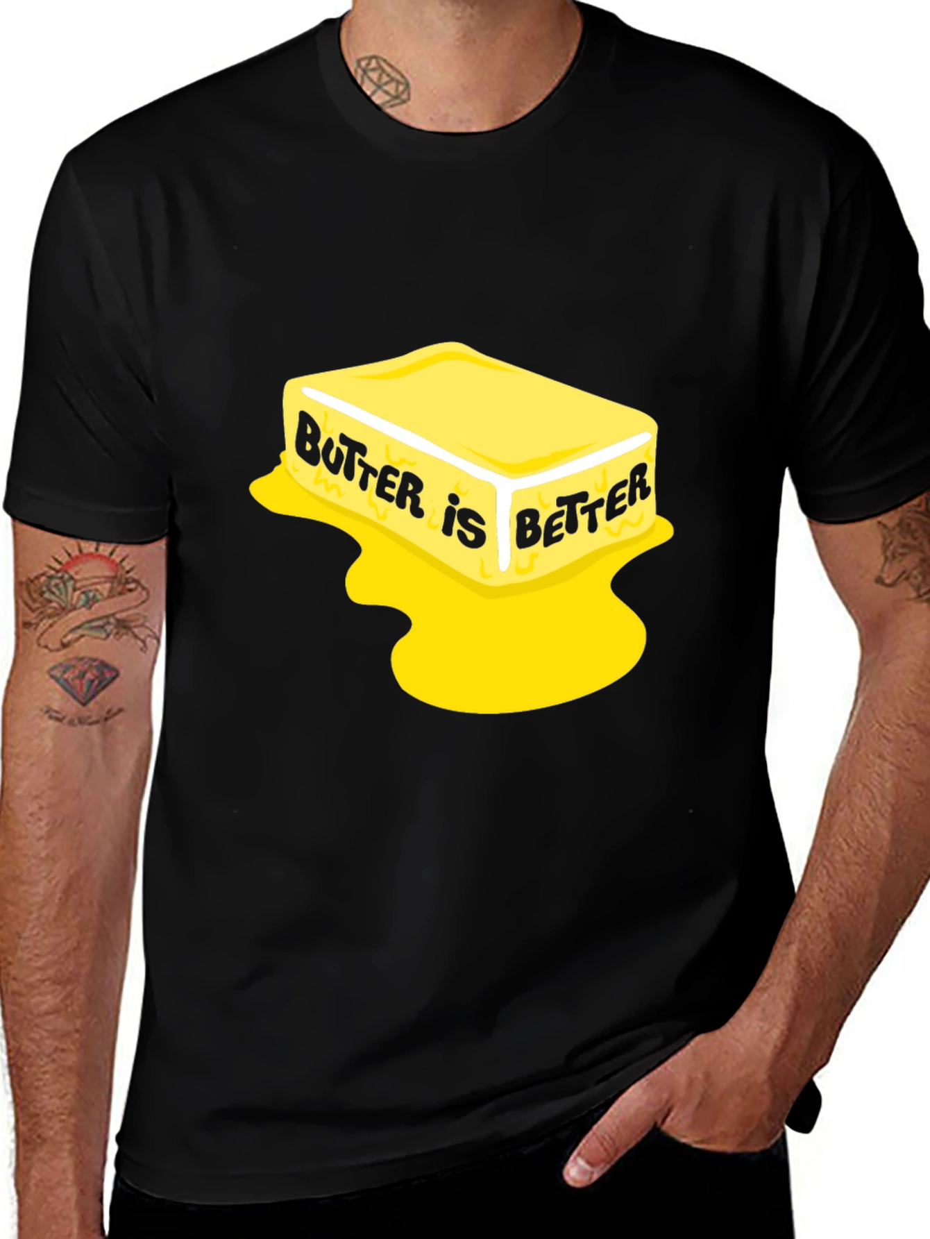 Variant 25 of Butter is Better Graphic T-Shirt - Black