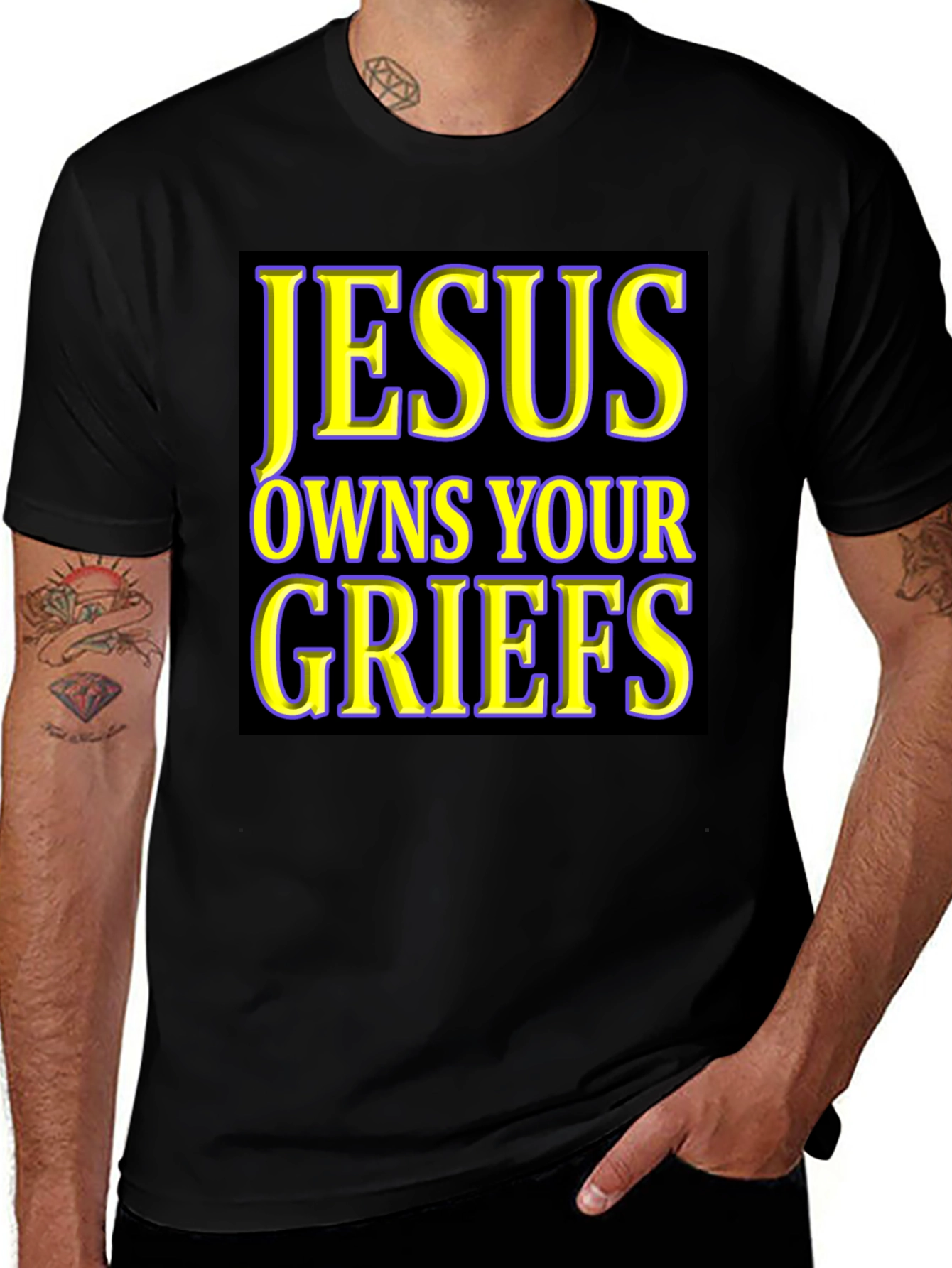Variant 26 of Jesus Owns Your Griefs T-Shirt