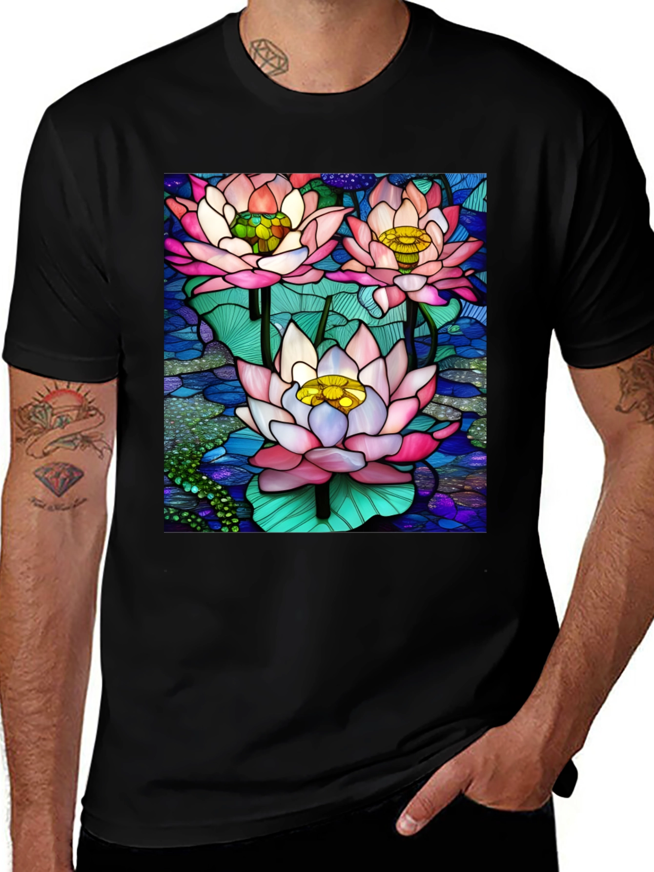 Variant 18 of Lotus Flower Graphic T-Shirt - Artistic Design