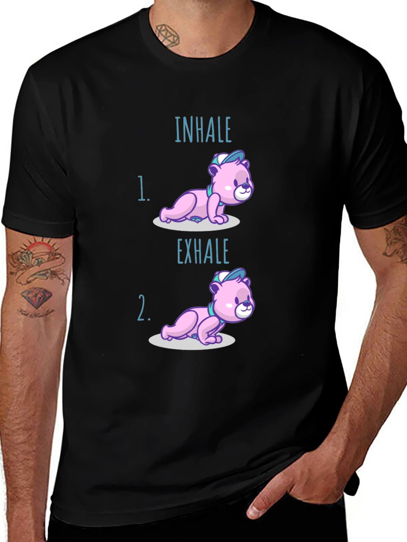 Variant 12 of Inhale Exhale Yoga Bear T-Shirt - Meditation Comfort