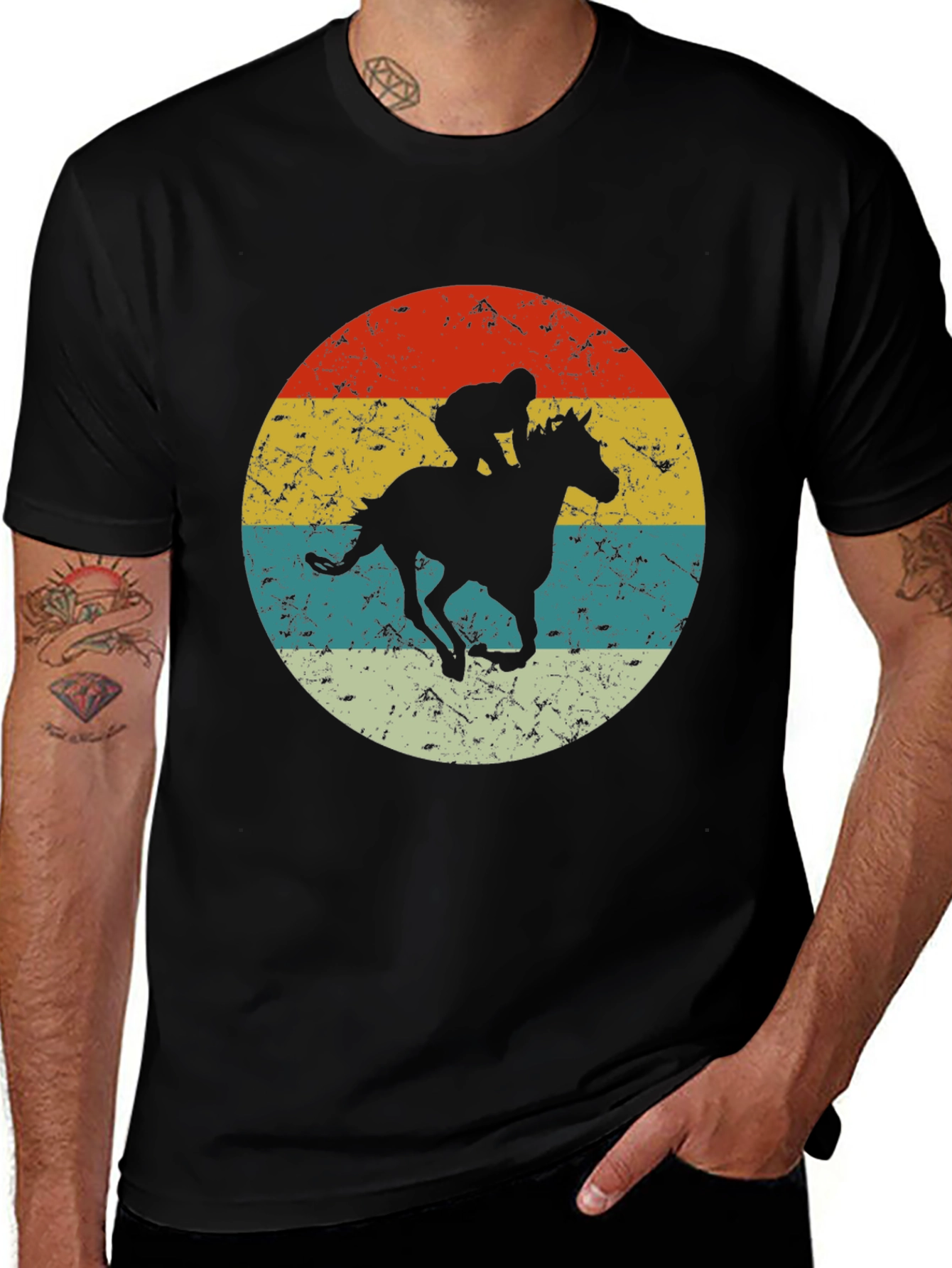 Variant 9 of Retro Horse Jockey Graphic T-Shirt