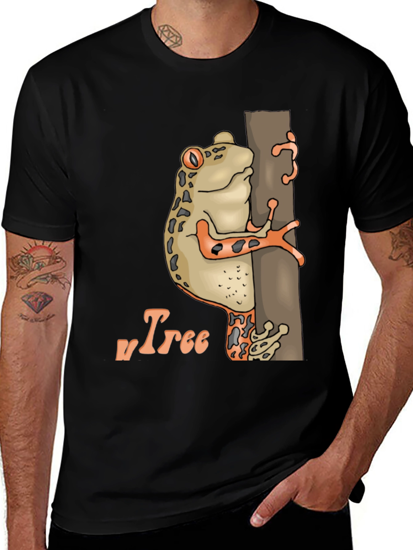 Variant 20 of Frog on Tree Graphic Tee - Nature Lover T-Shirt