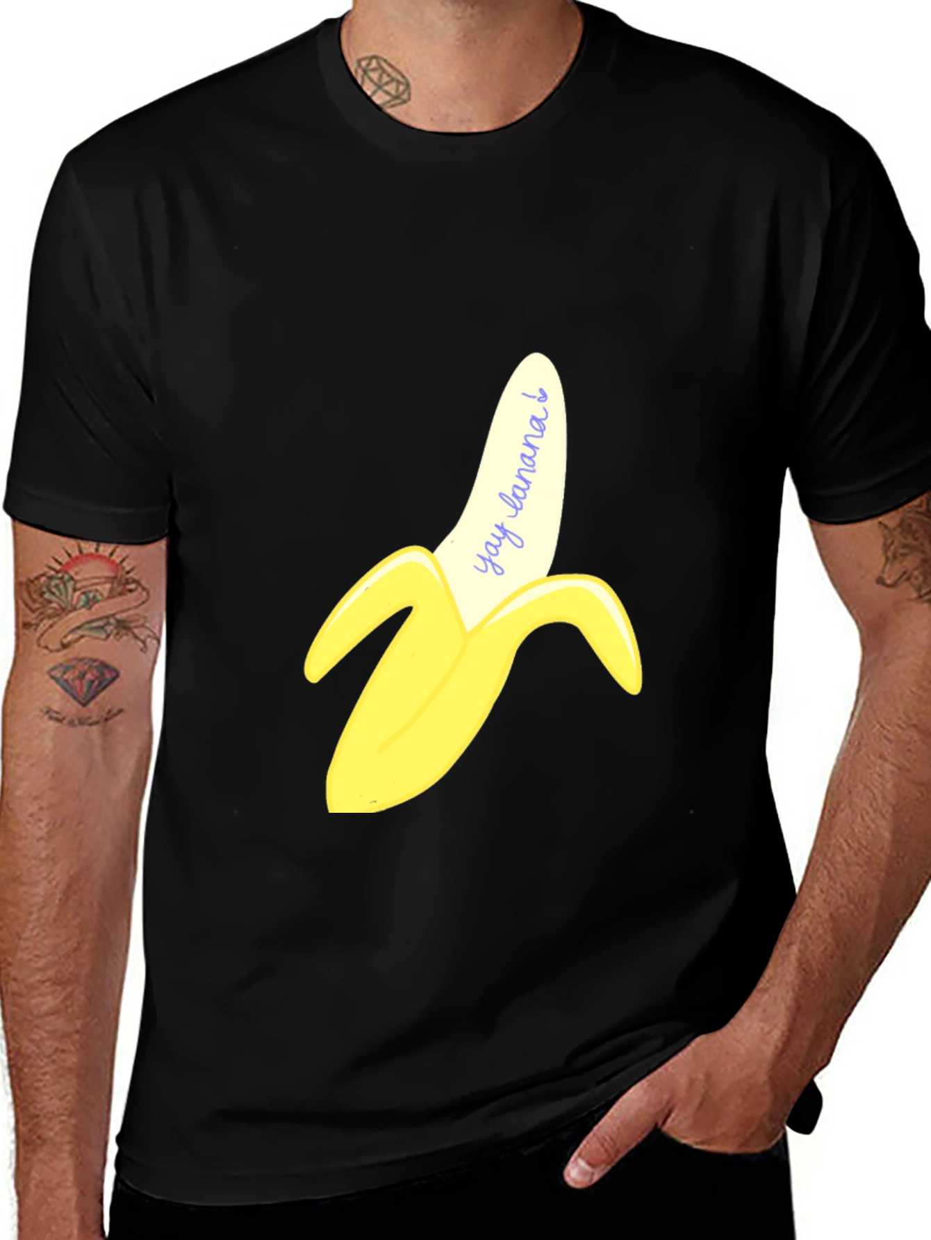 Black Yay Banana! Graphic Print T-Shirt main image