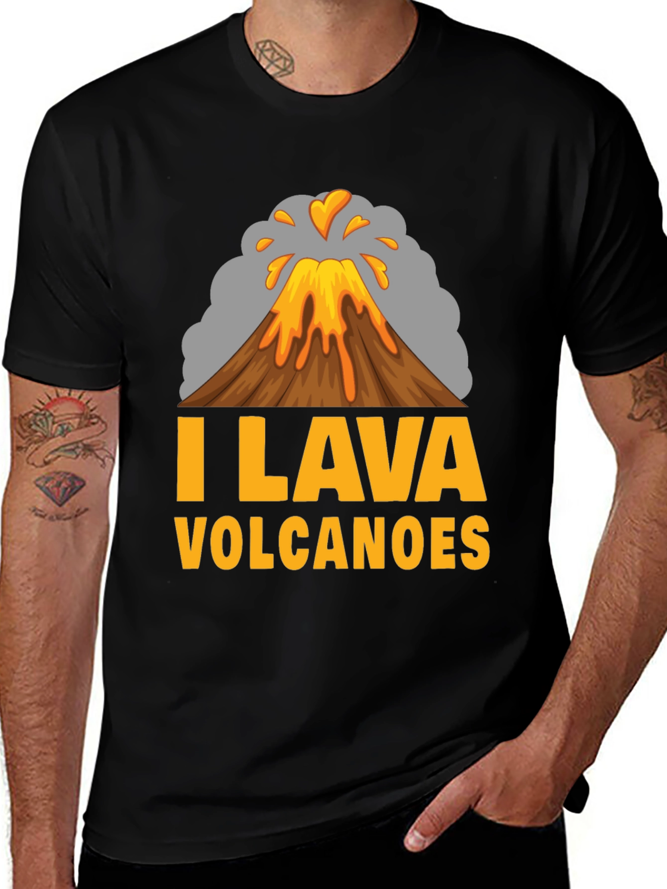 Variant 23 of I Lava Volcanoes Men's Black T-Shirt - Graphic Print