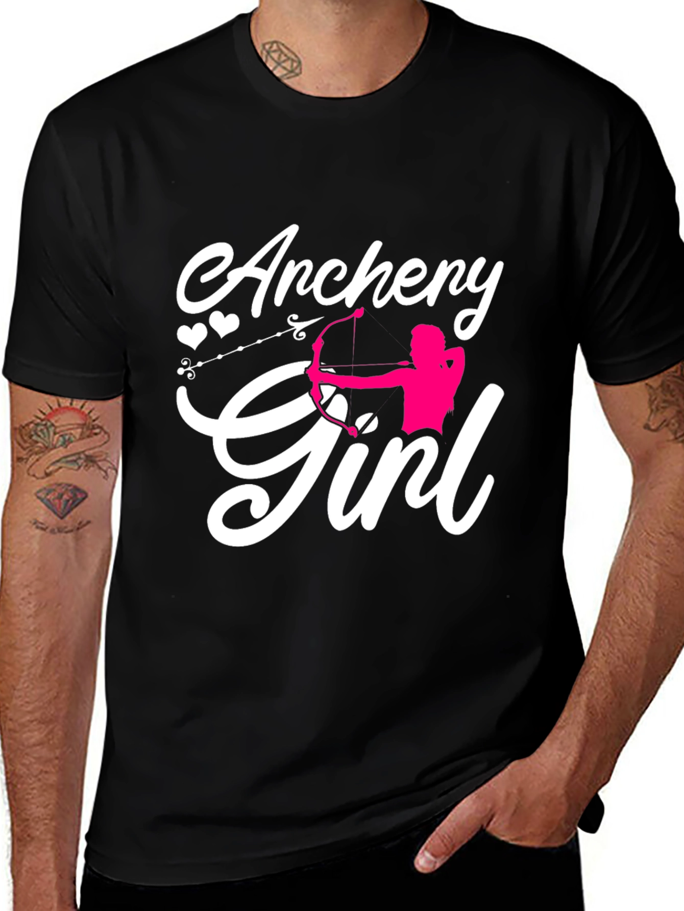 Variant 14 of Archery Girl Graphic Tee - Black Cotton T-Shirt