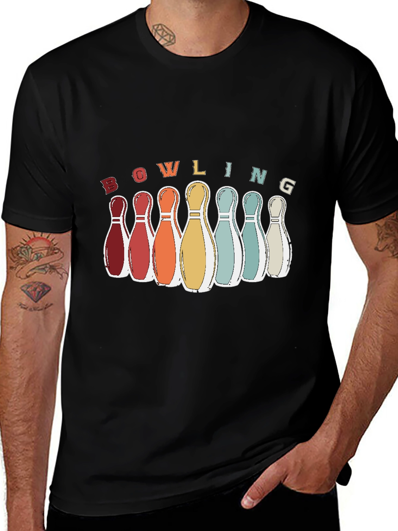 Variant 28 of Retro Bowling Pin T-Shirt