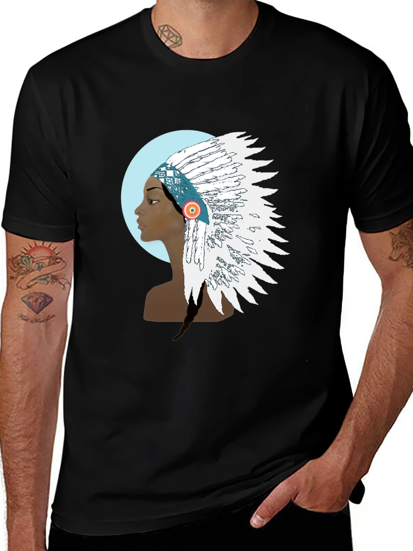 Variant 23 of Native American Headdress Graphic T-Shirt