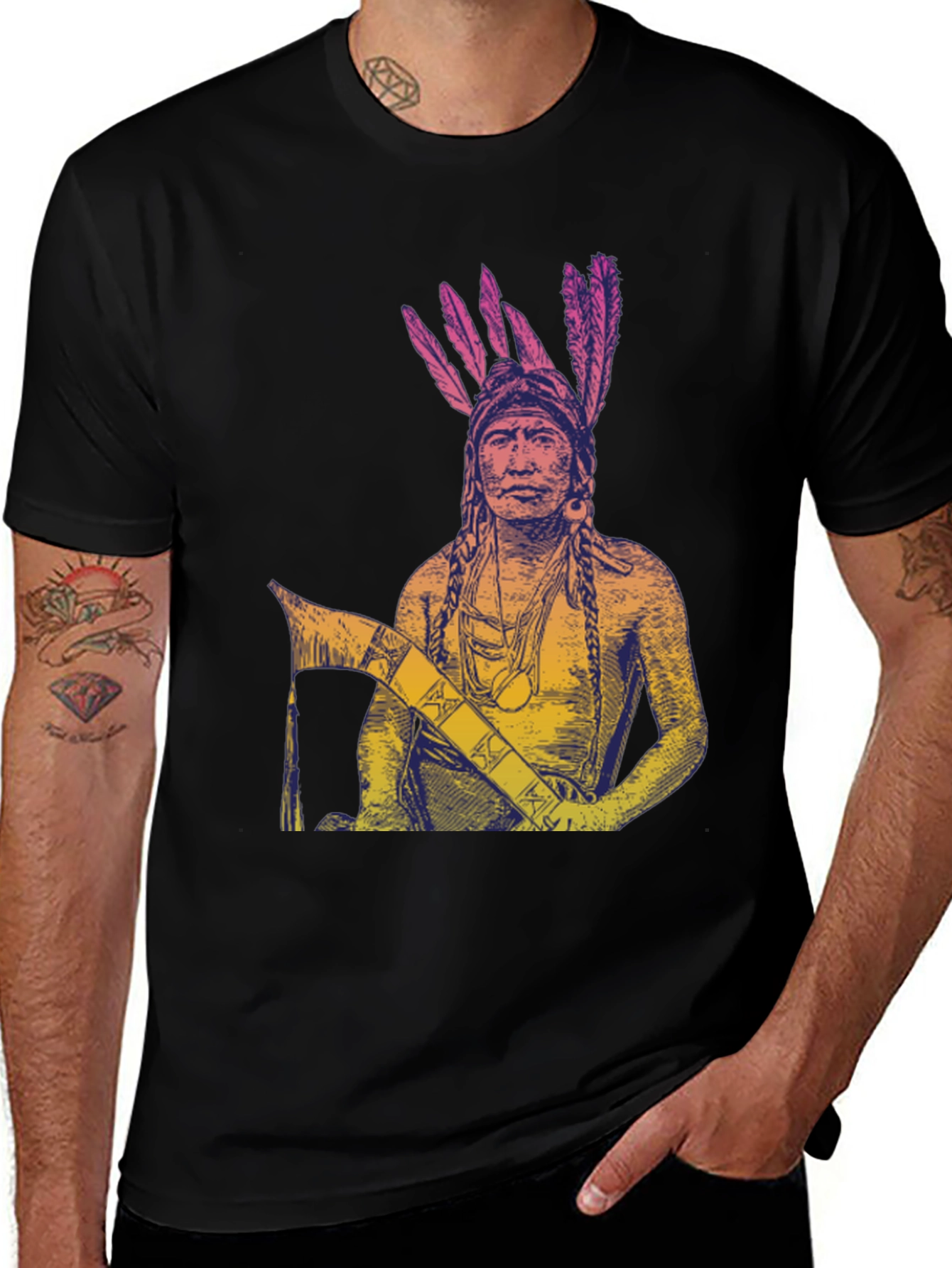 Variant 27 of Native American Chief Graphic T-Shirt