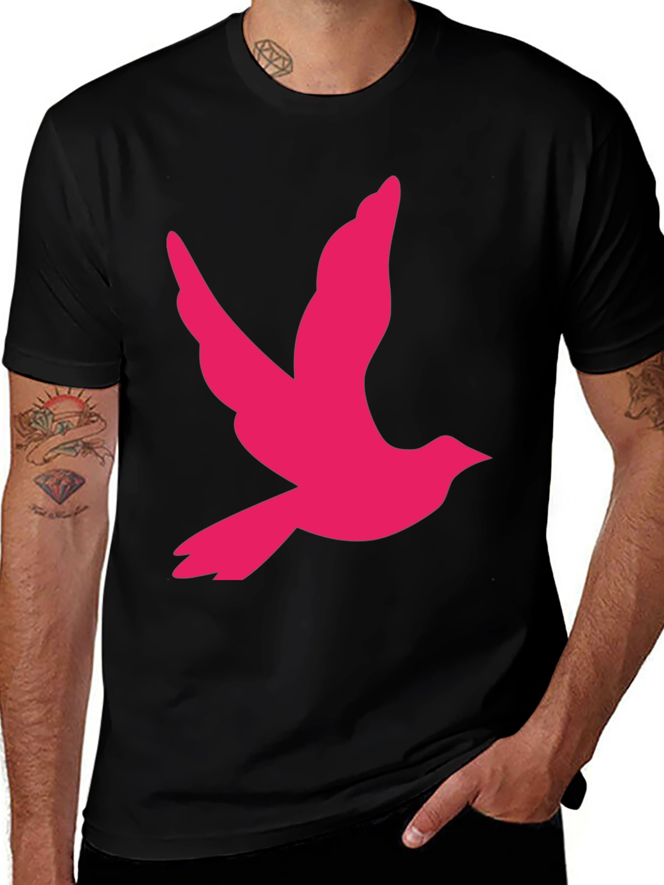 Variant 27 of Dove Graphic Tee - Stylish Black T-Shirt