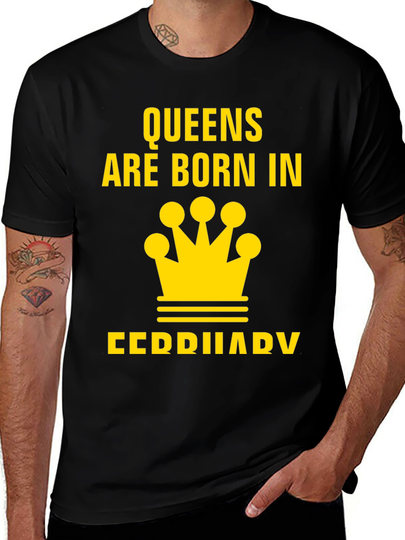 Variant 27 of Queens Born in February Black T-Shirt