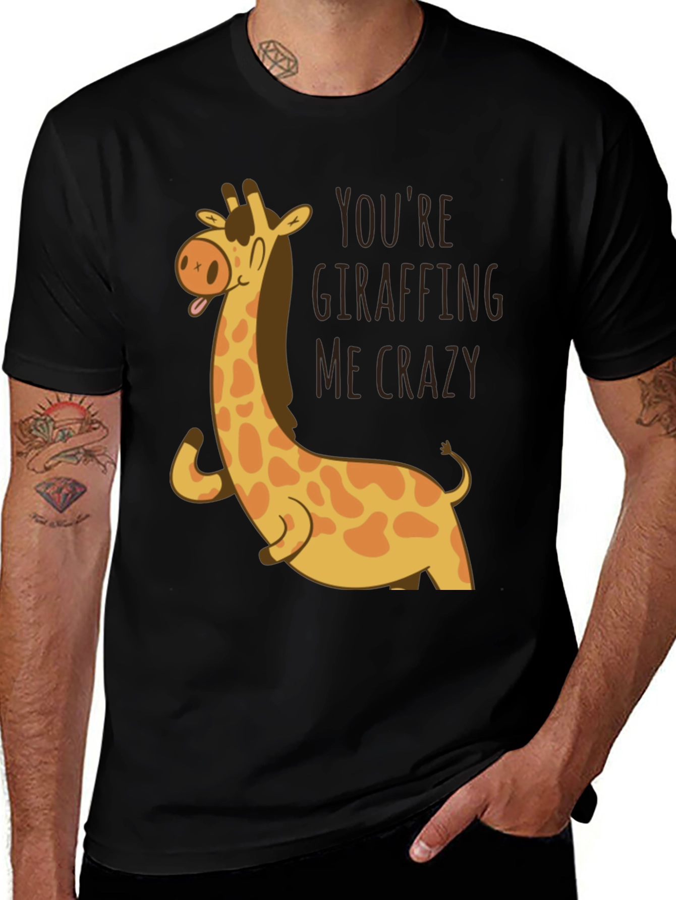 Variant 22 of Giraffe You're Giraffing Me Crazy Graphic Tee