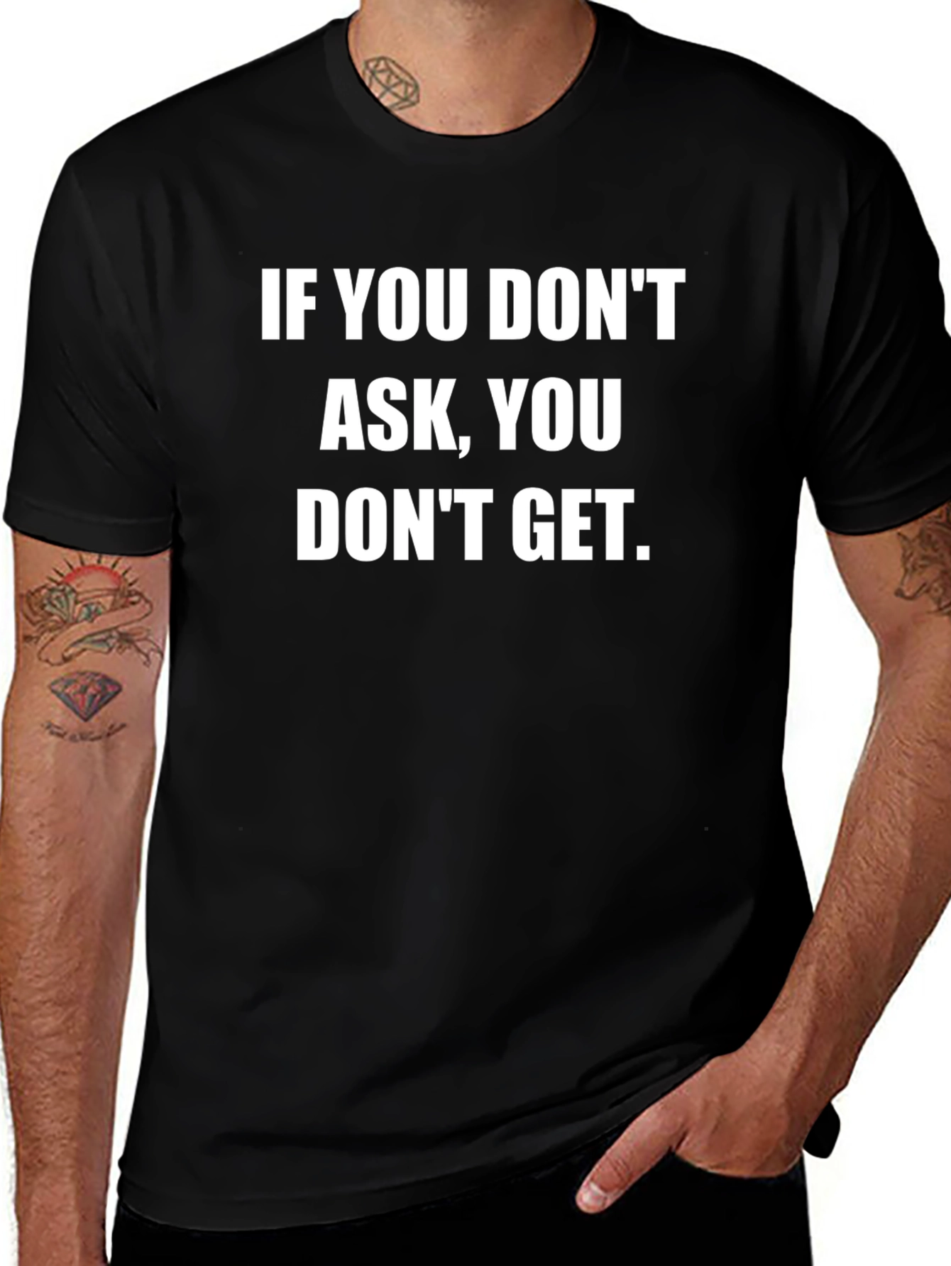 Variant 9 of Motivational T-Shirt: If You Don't Ask