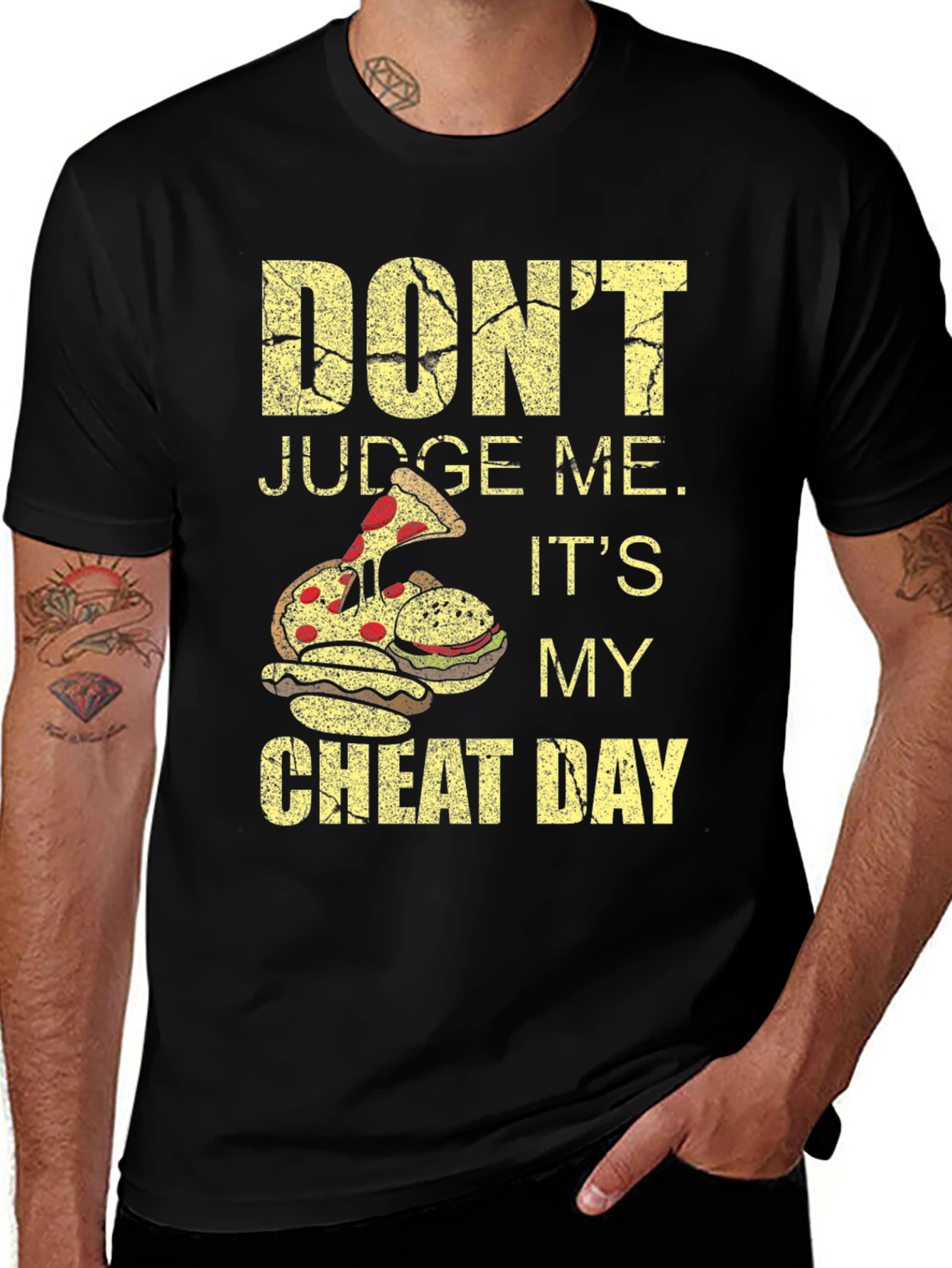 Don't Judge Me Cheat Day Black T-Shirt
