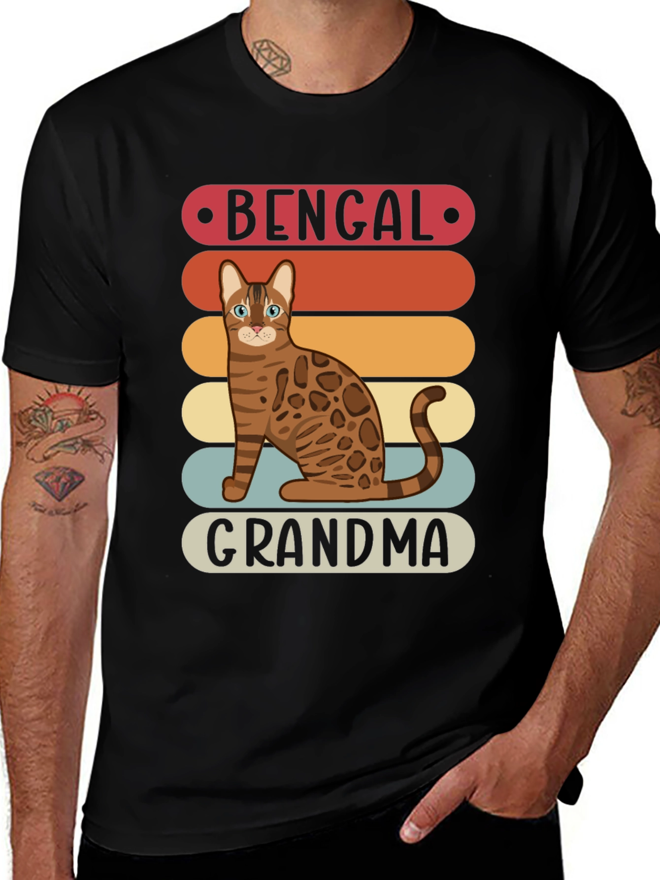 Variant 3 of Bengal Grandma Retro Graphic T-Shirt