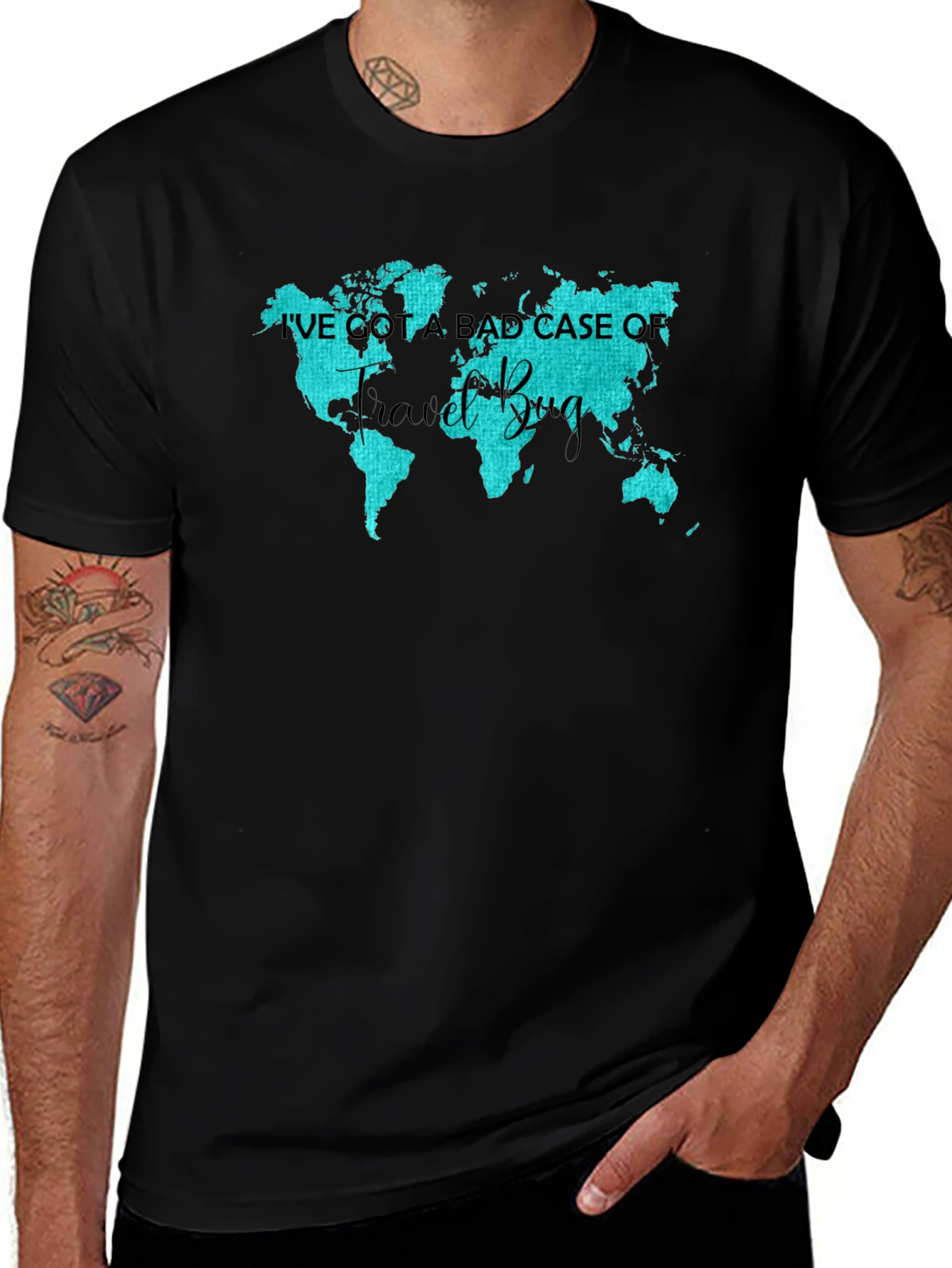 Variant 9 of Travel Bug Tee: World Map Graphic T-Shirt