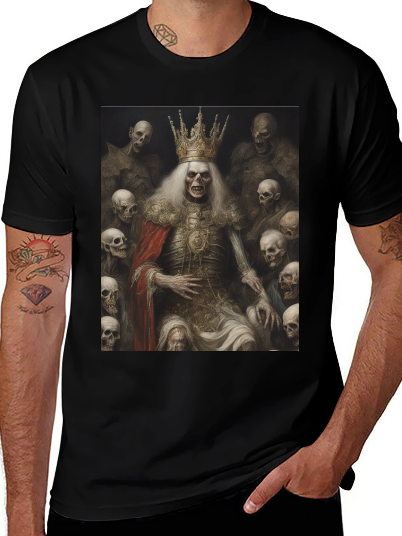 Undead King Graphic Tee - Dark Fantasy T-Shirt