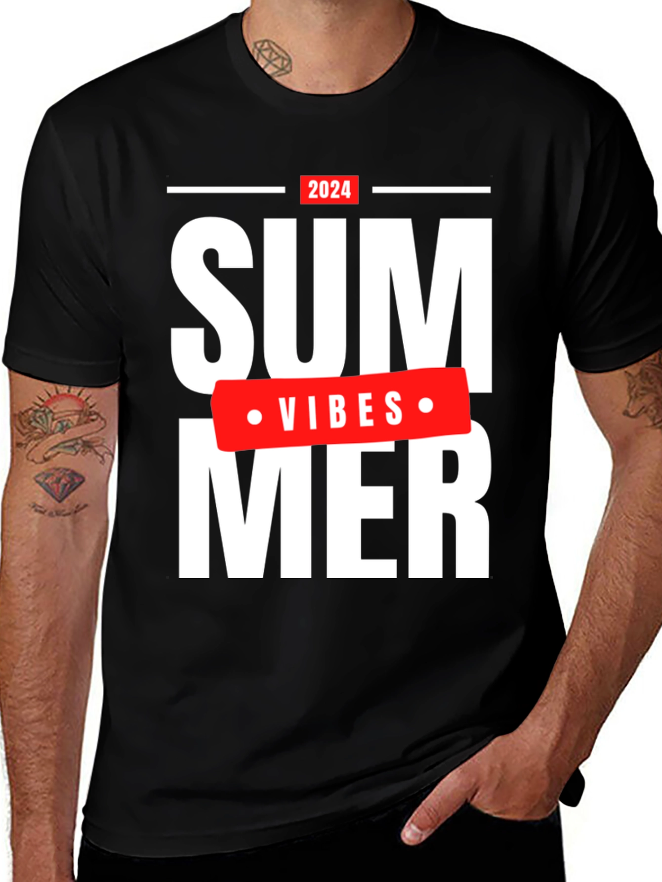 Variant 28 of Summer Vibes 2024 Black T-Shirt