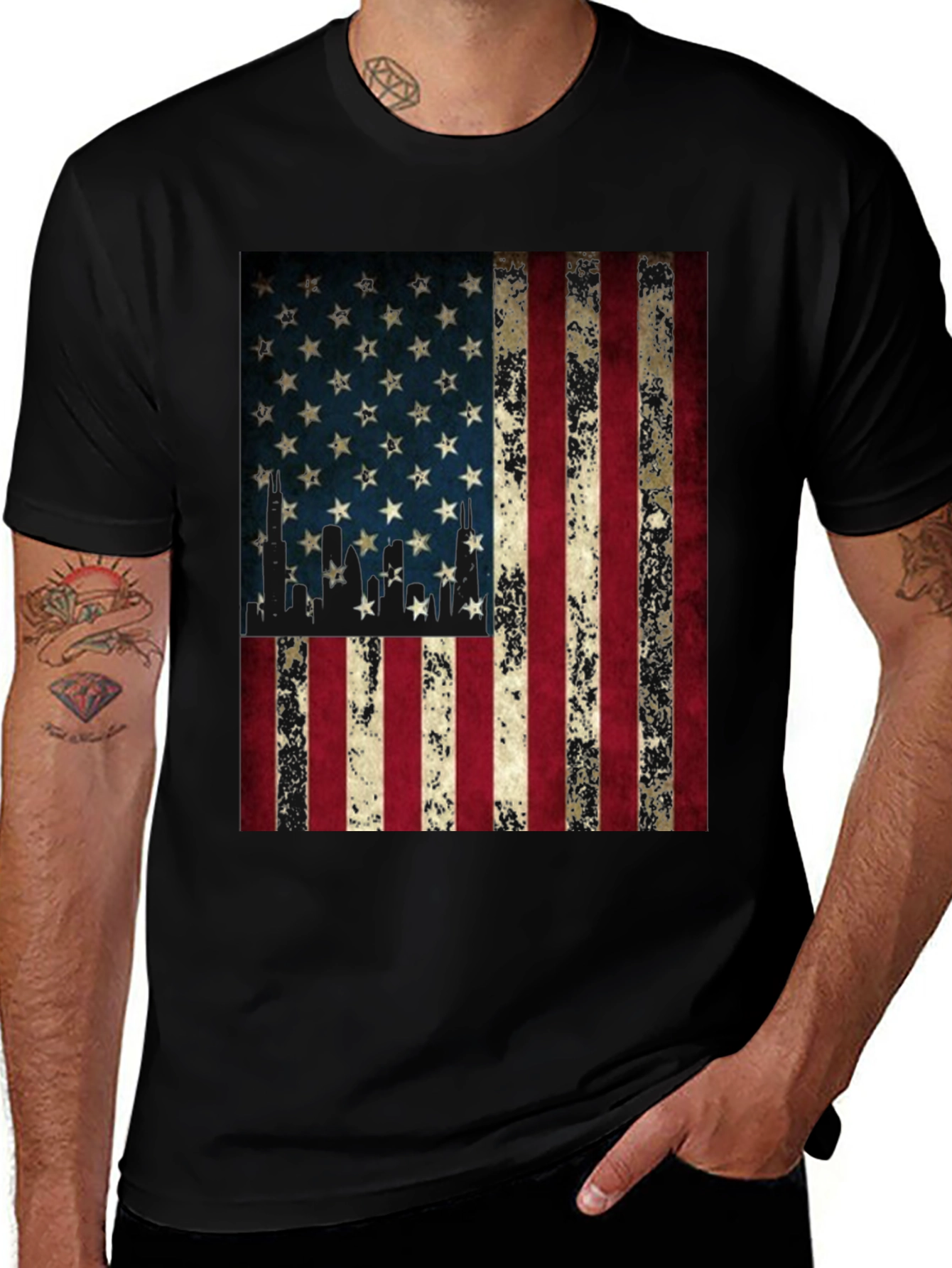 Variant 17 of American Flag Graphic Tee - Patriotic Design
