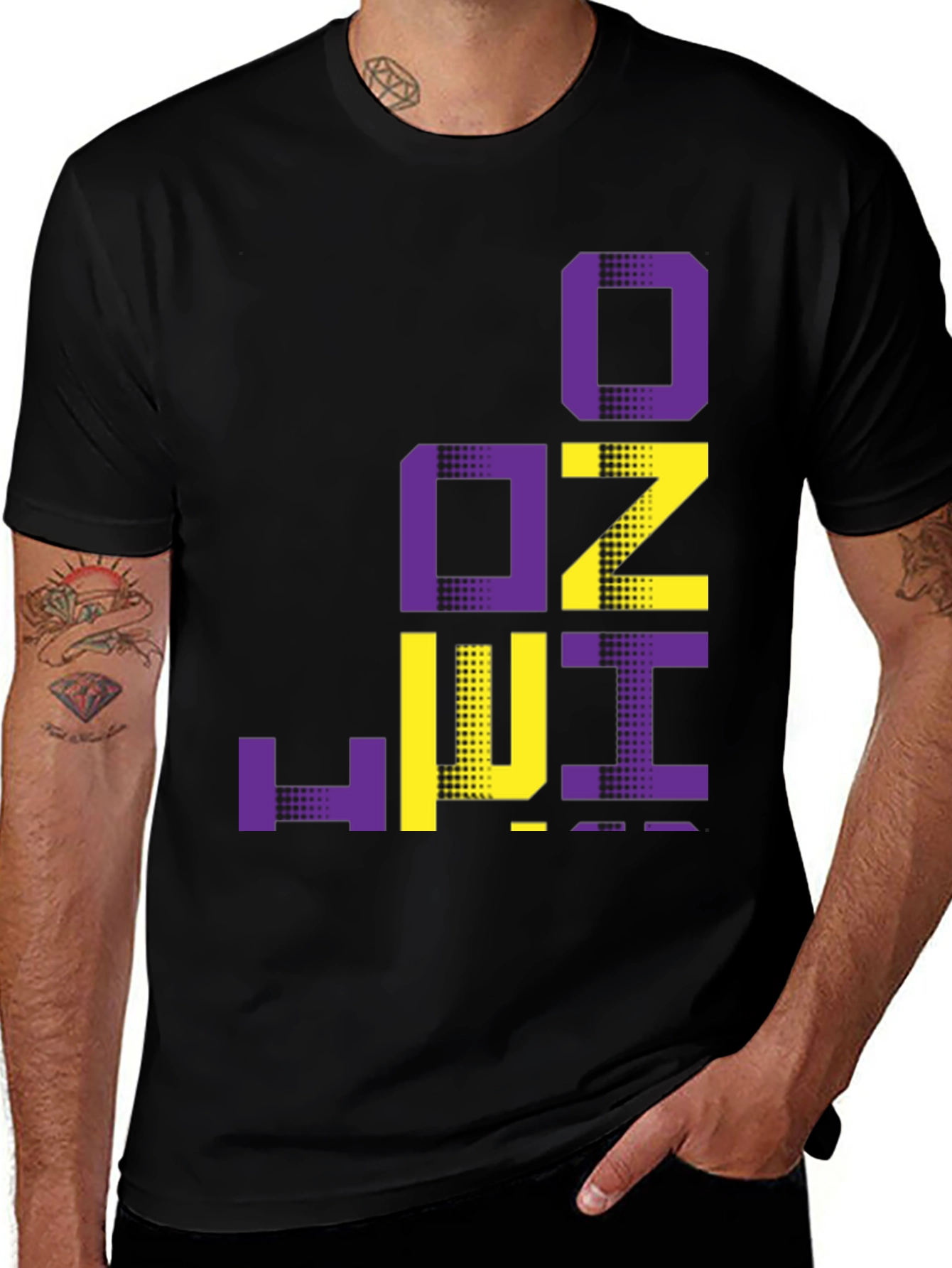 Variant 10 of Stylish Purple & Yellow Graphic Tee