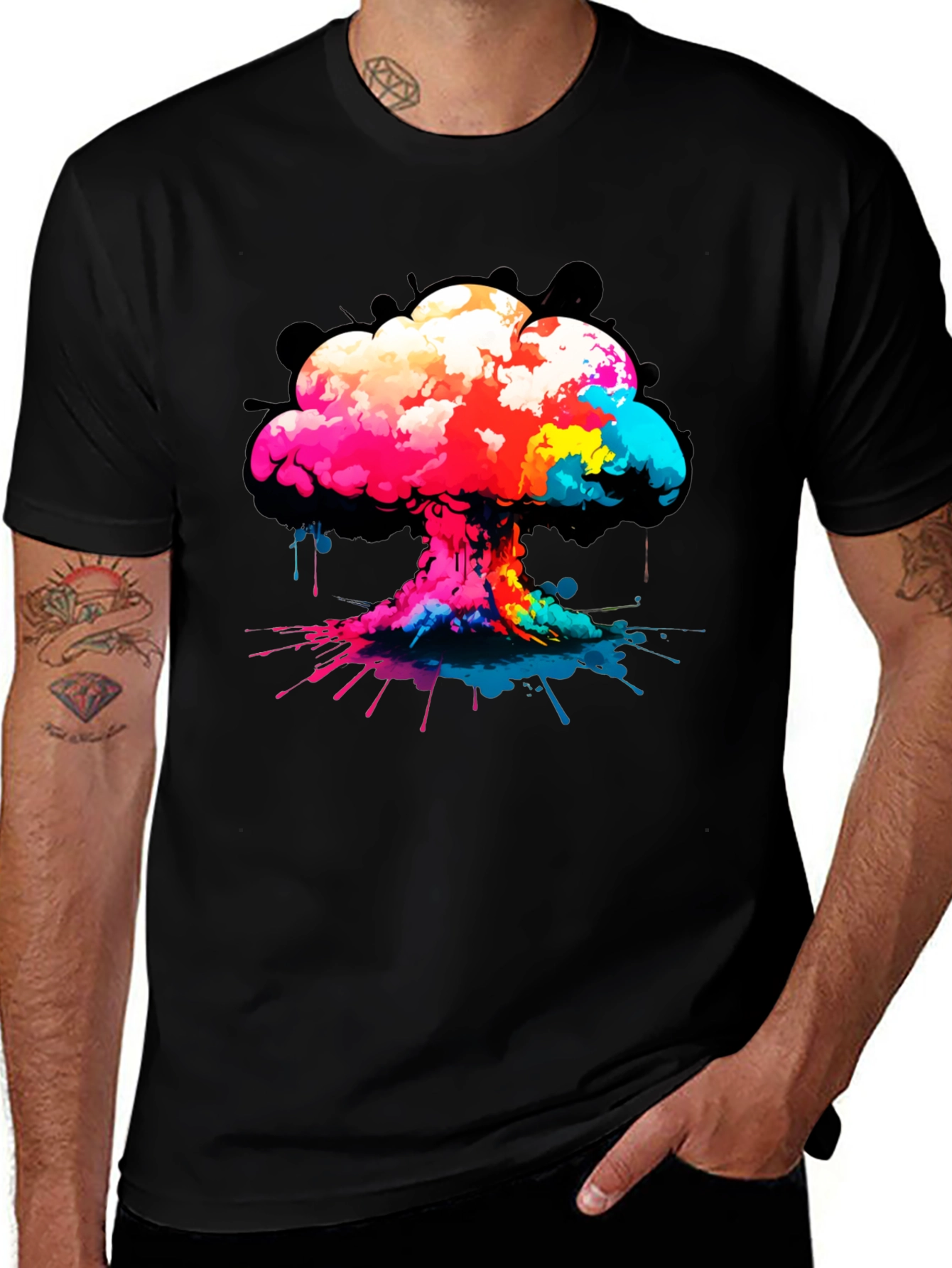 Variant 2 of Colorful Cloud Explosion Graphic Tee