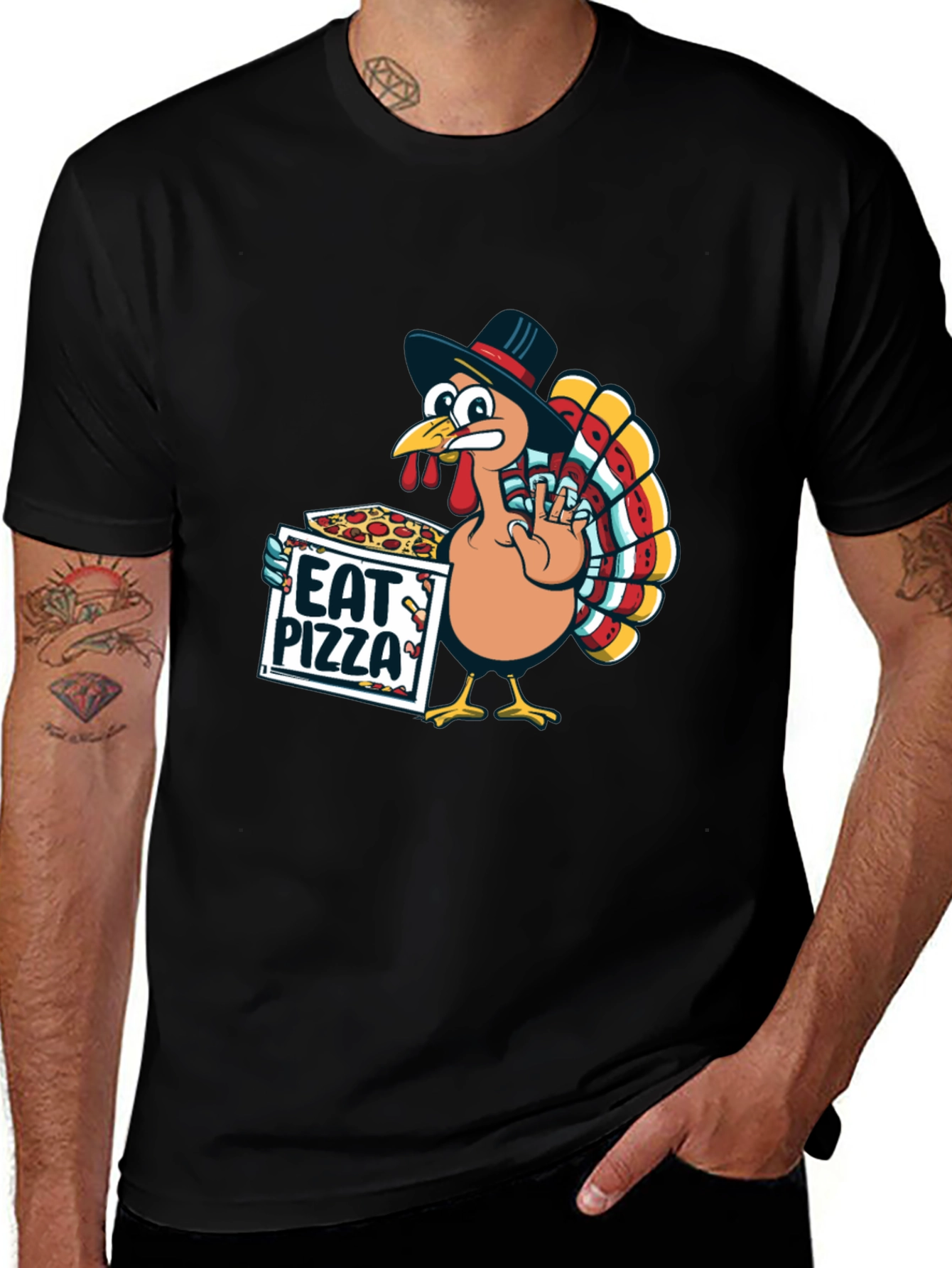 Variant 3 of Eat Pizza Turkey T-Shirt - Thanksgiving Fun