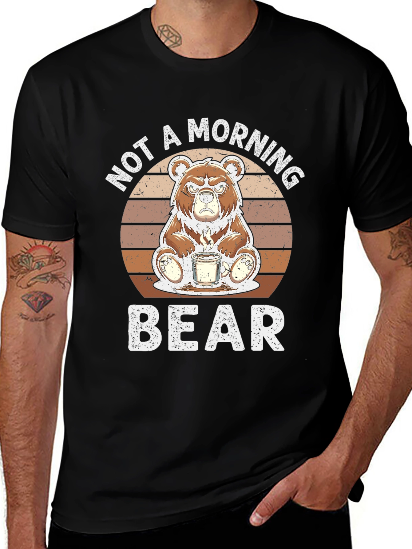 Variant 7 of Not A Morning Bear Graphic Tee - Funny T-Shirt