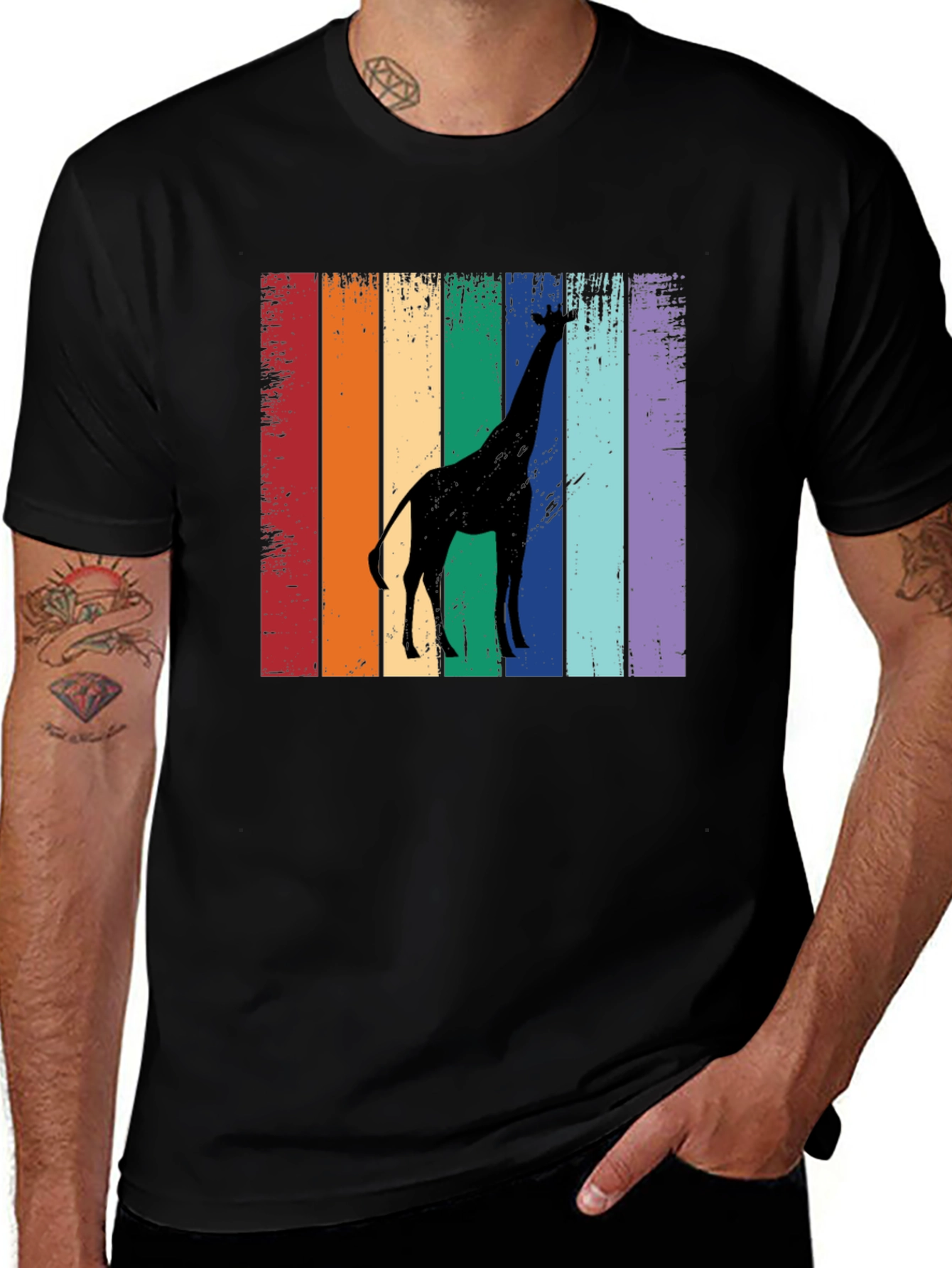 Variant 19 of Retro Giraffe Graphic T-Shirt - Stylish Animal Tee