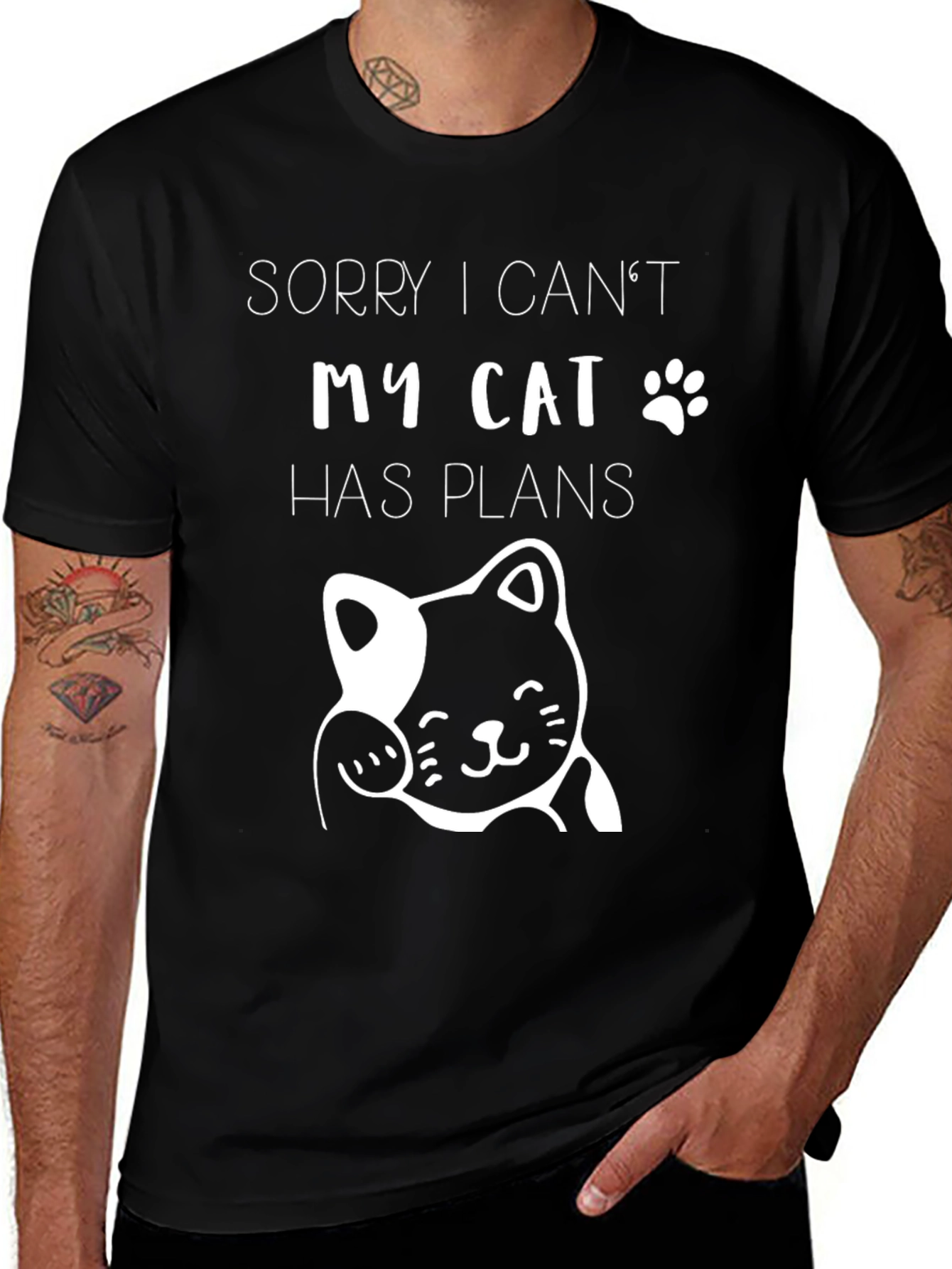 Variant 27 of Funny Cat Plans Graphic T-Shirt