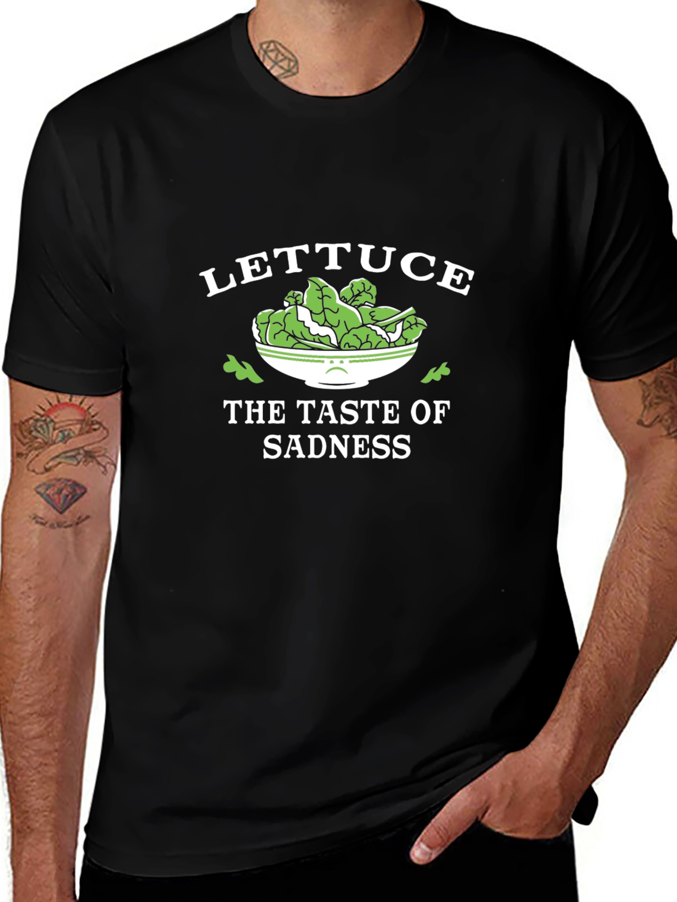 Lettuce Taste of Sadness Funny Graphic T-Shirt