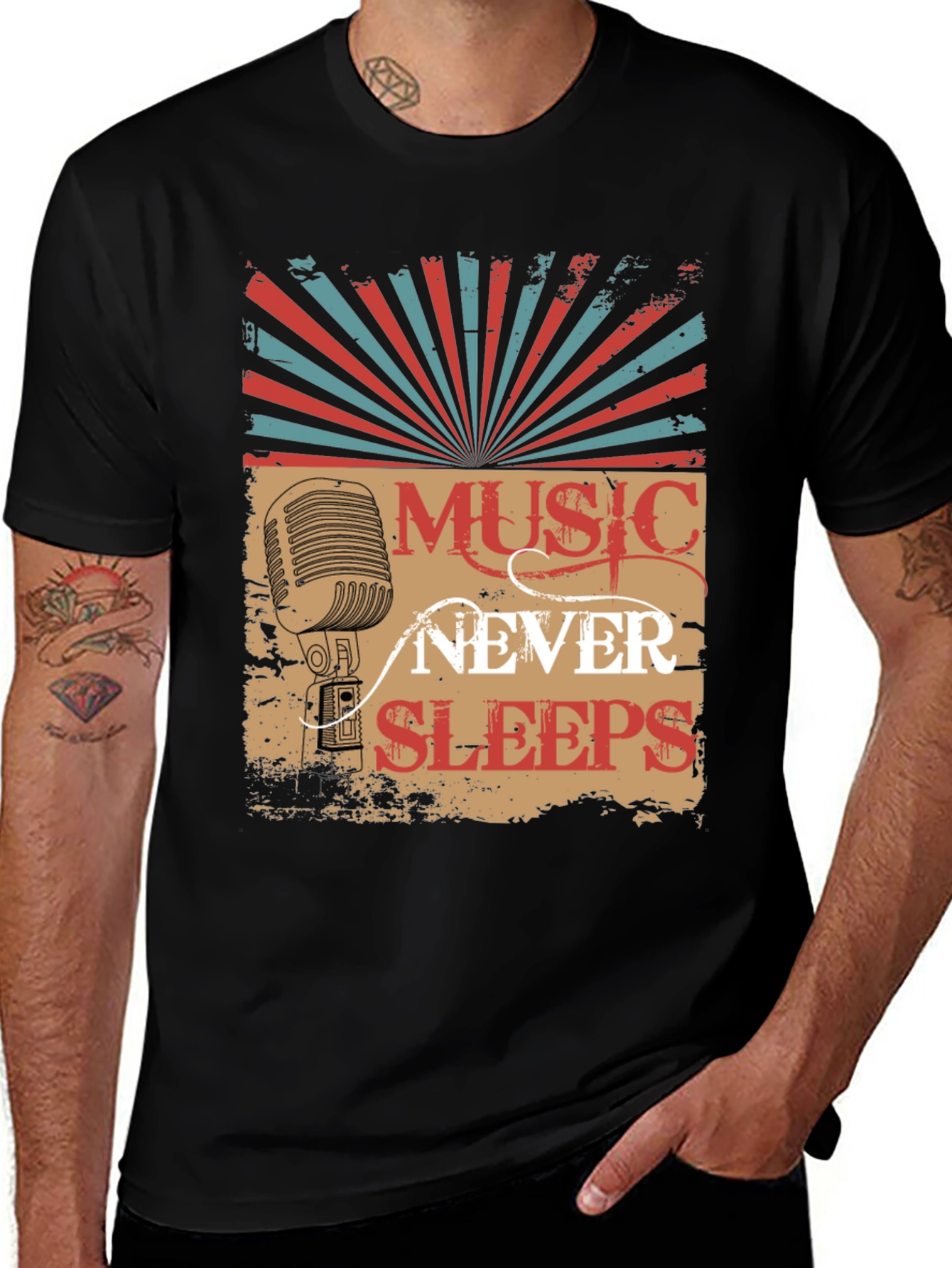 Variant 16 of Music Never Sleeps Graphic T-Shirt