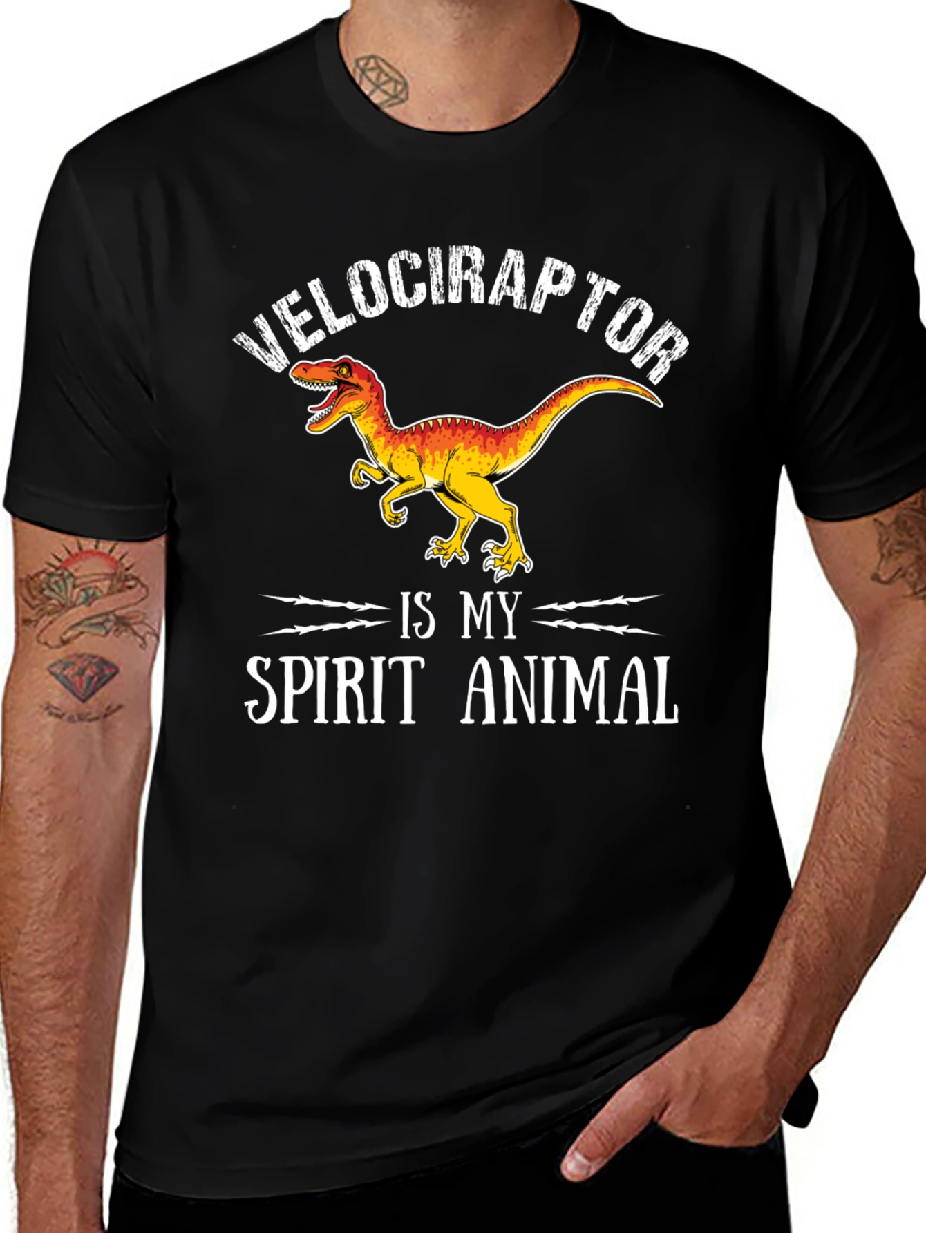 Variant 3 of Velociraptor Spirit Animal Graphic Tee