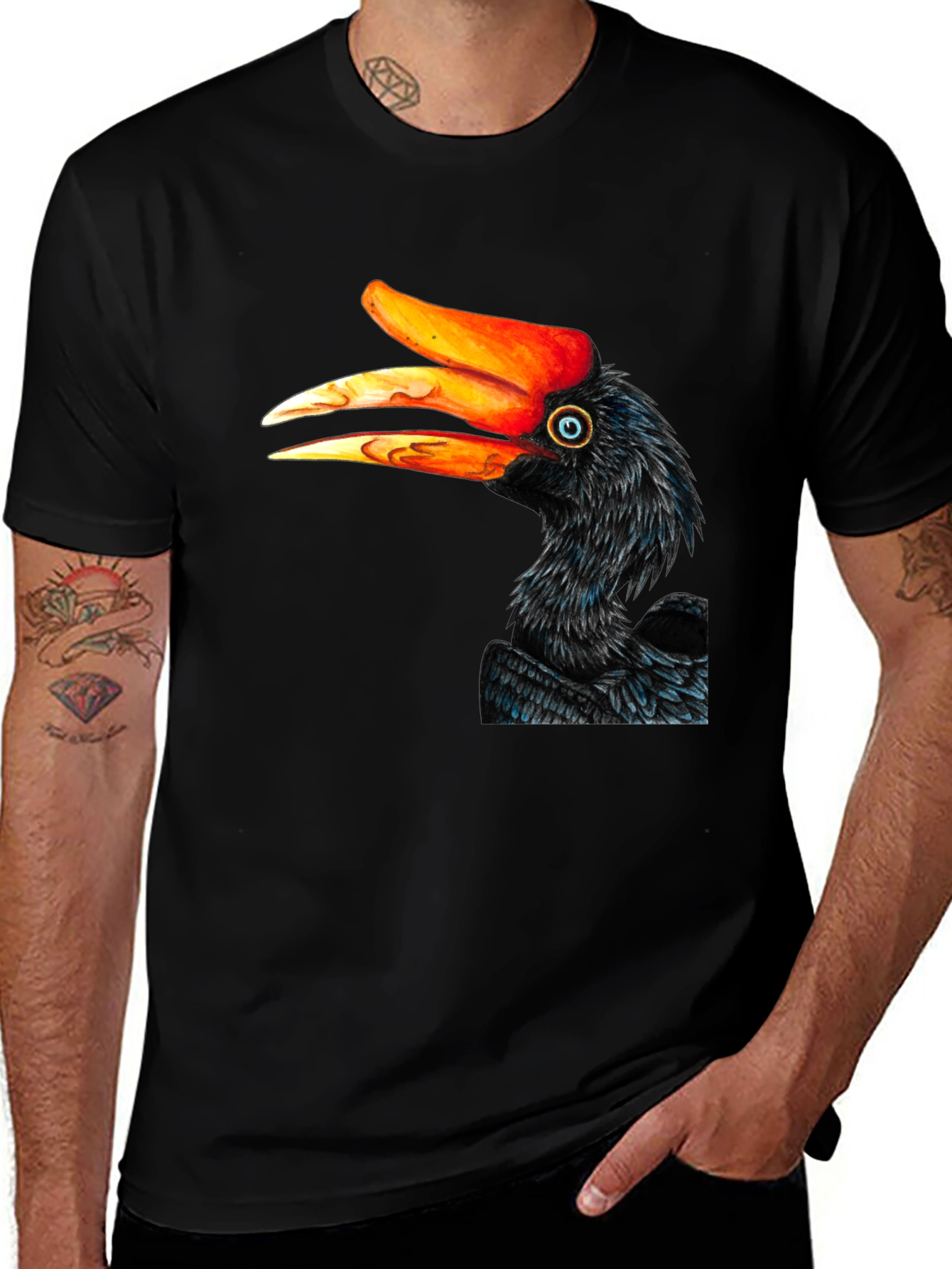 Variant 14 of Hornbill Bird Graphic Tee - Unique Animal Design