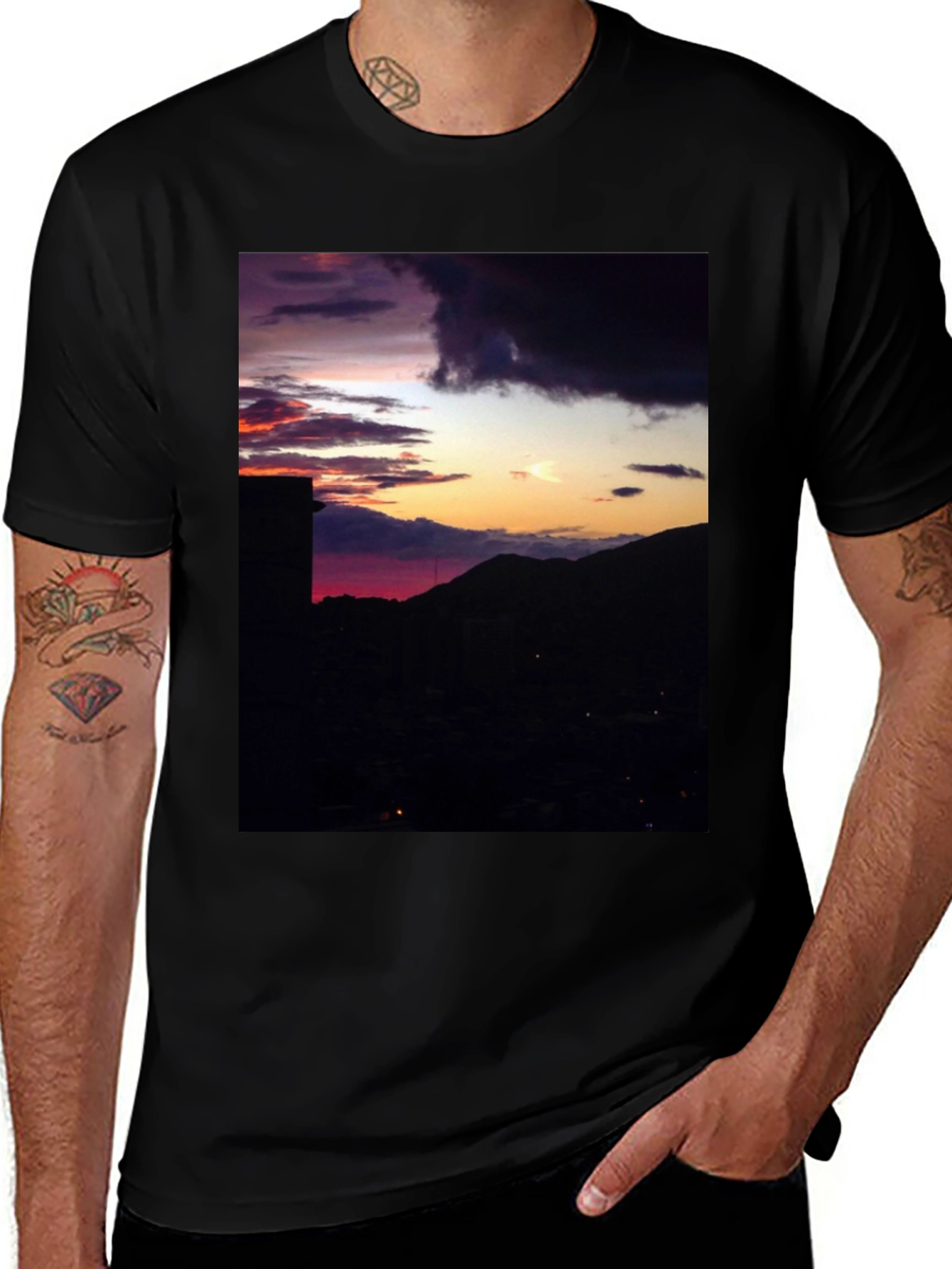 Variant 19 of Sunset Silhouette Graphic Tee