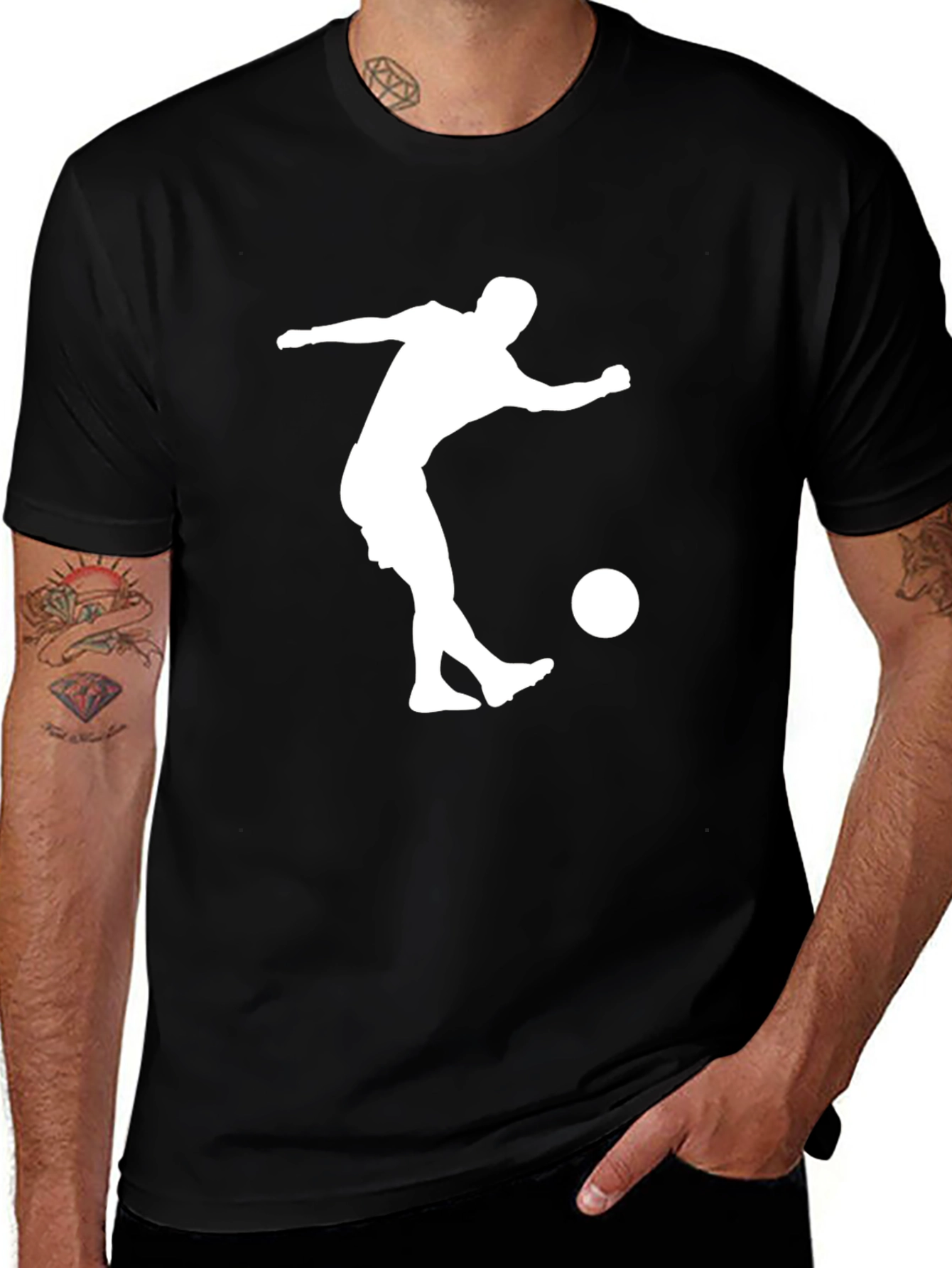 Variant 7 of Soccer Kick T-Shirt - Black Tee