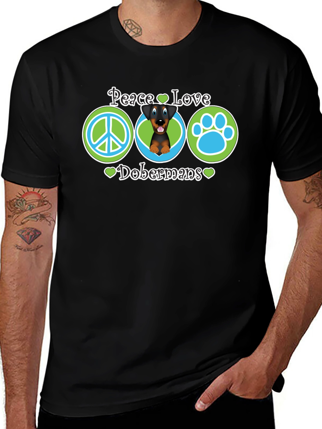 Peace Love Dobermans T-Shirt