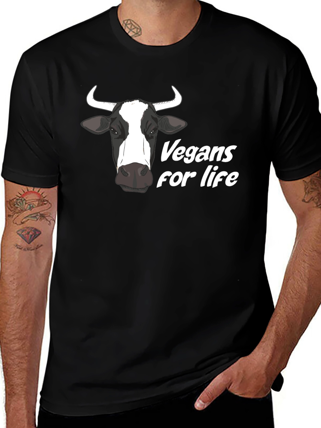 Variant 27 of Vegan for Life Cow Graphic Tee