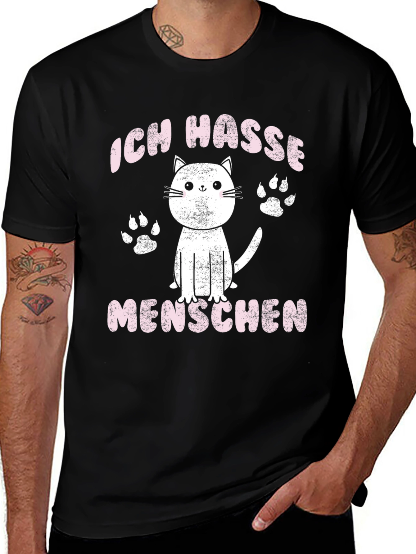 Variant 24 of Ich Hasse Menschen Cat T-Shirt - Funny Cat Lover Tee