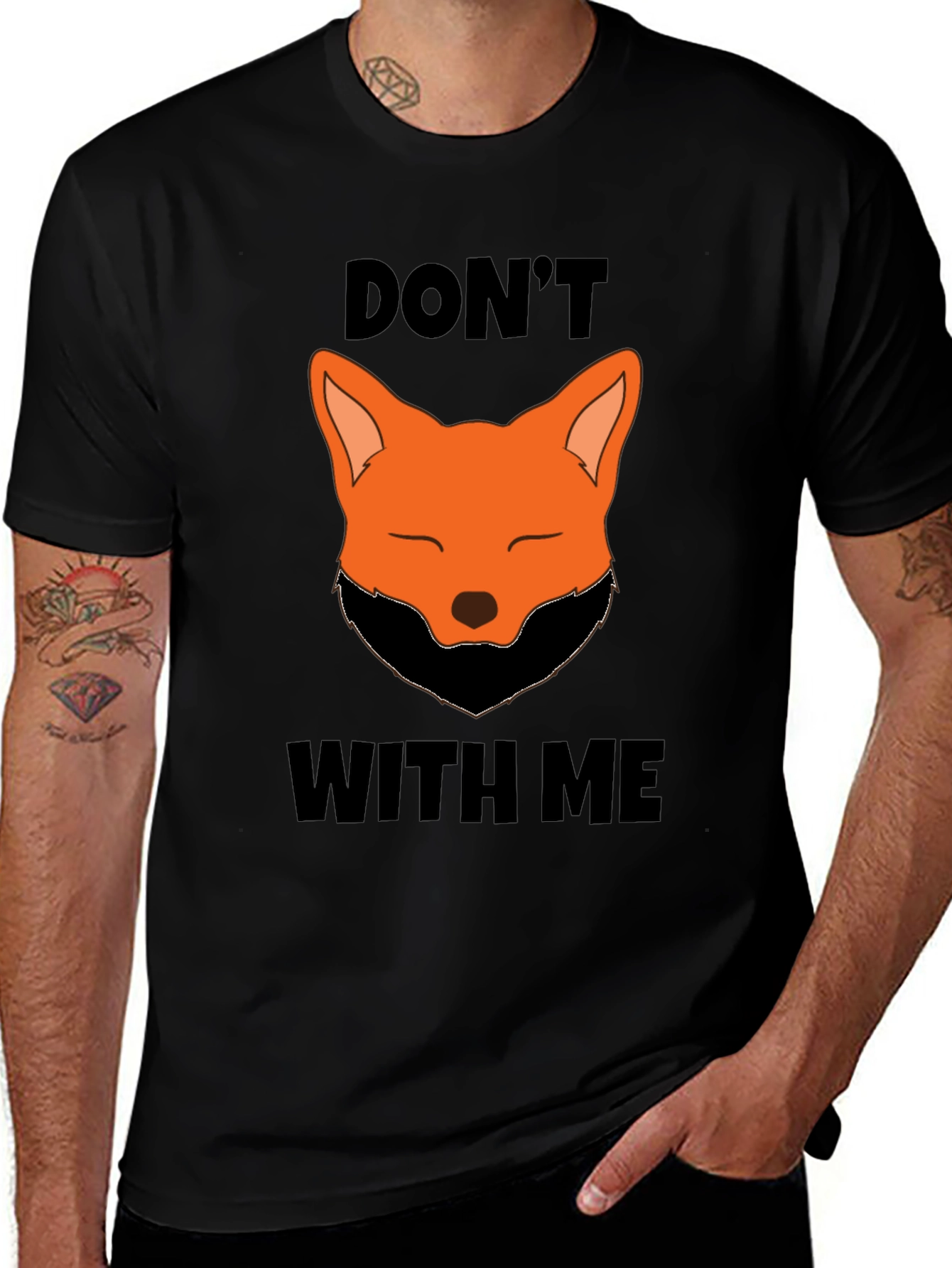 Variant 20 of Don't Fox With Me Graphic Tee - Black T-Shirt