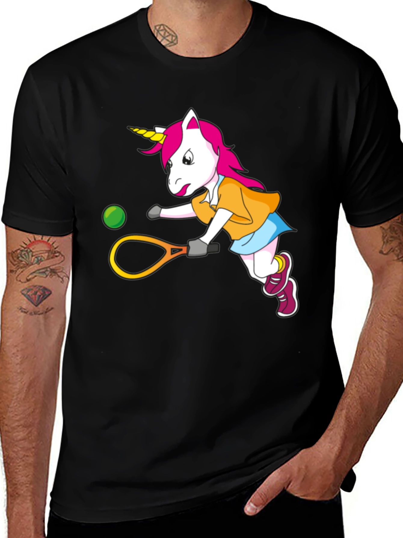 Variant 24 of Unicorn Tennis Player Graphic T-Shirt