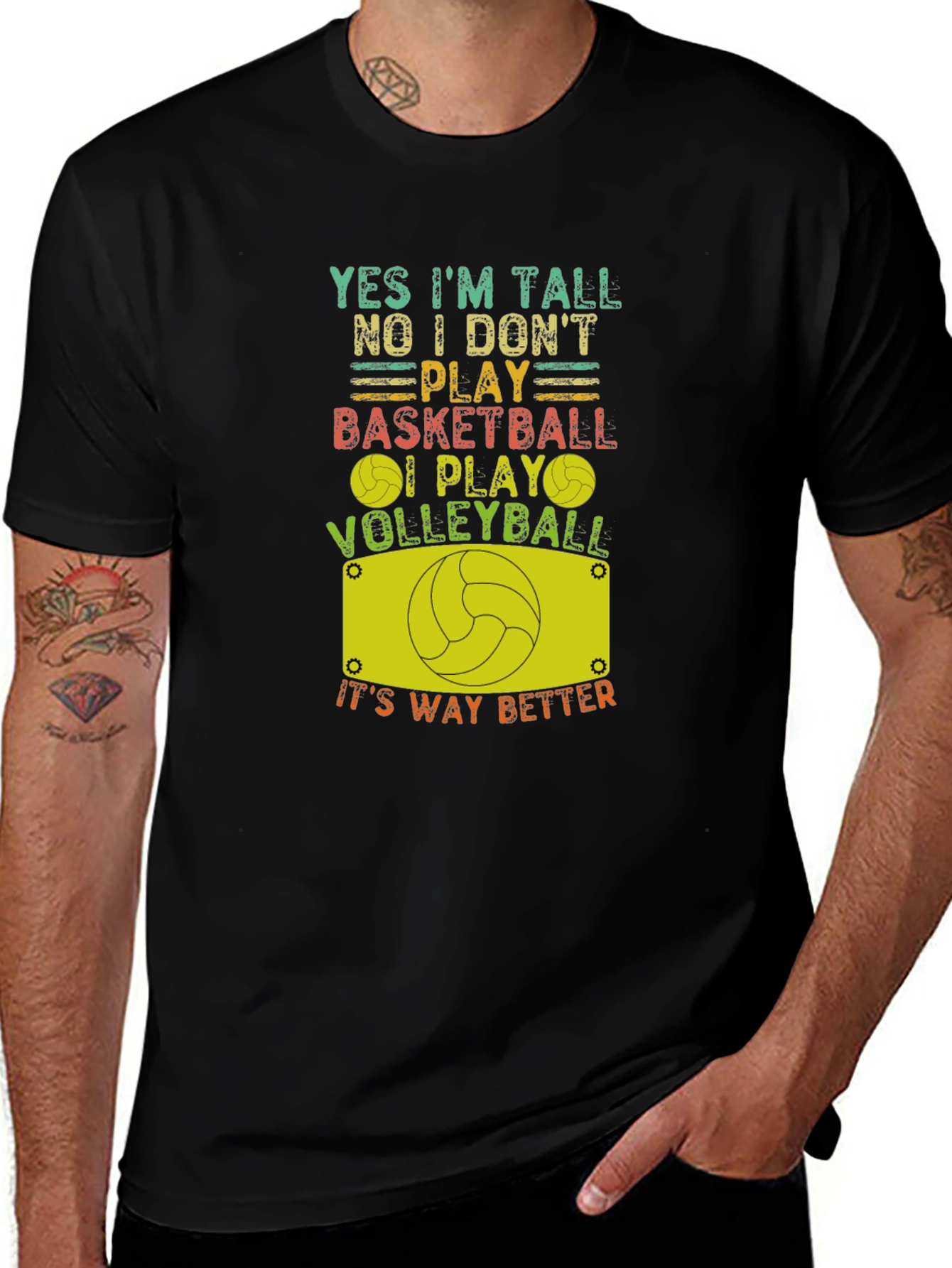 Variant 9 of Funny Volleyball T-Shirt: Yes I'm Tall