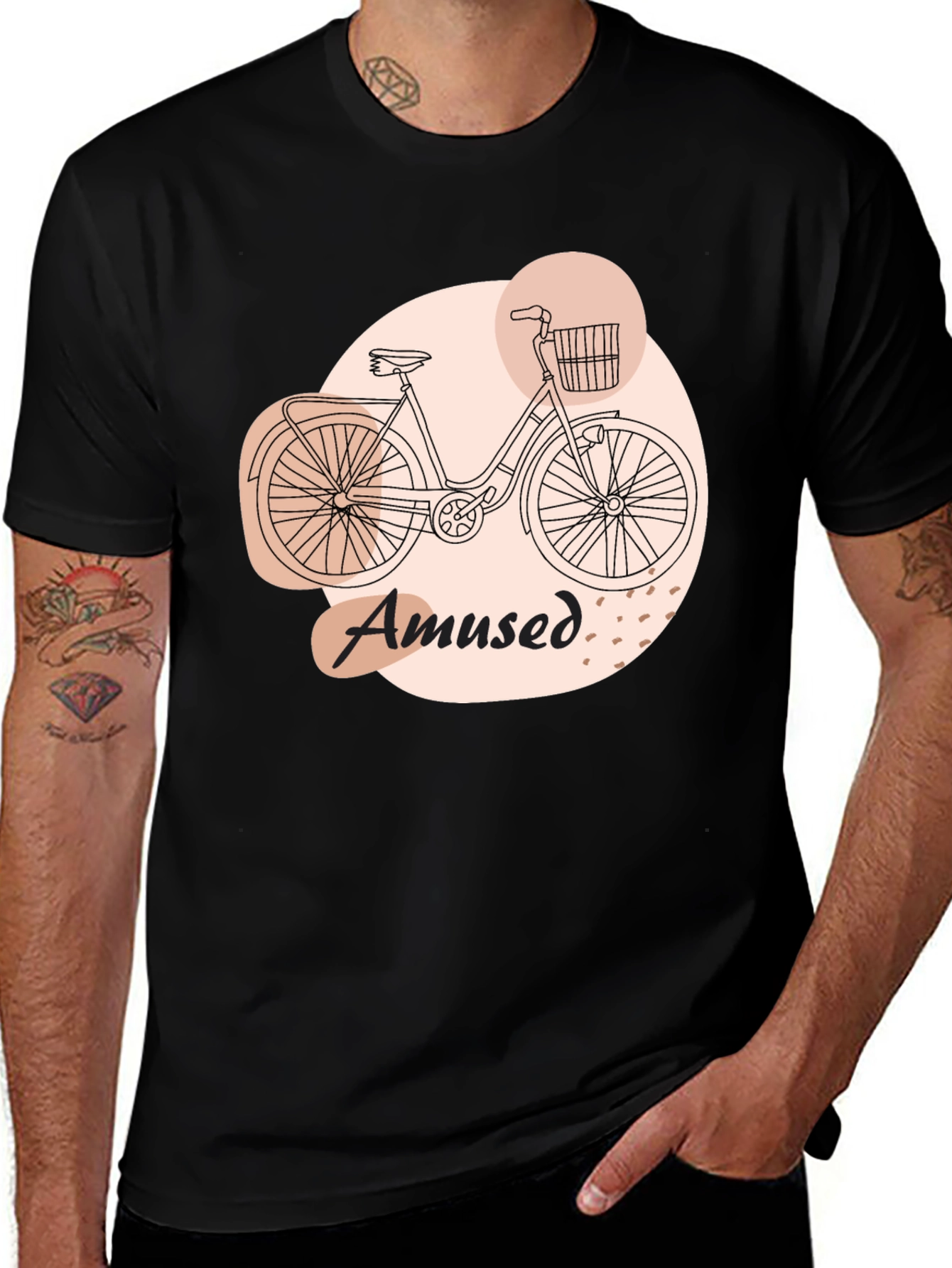 Variant 28 of Amused Bicycle Graphic Tee - Comfortable Casual Wear