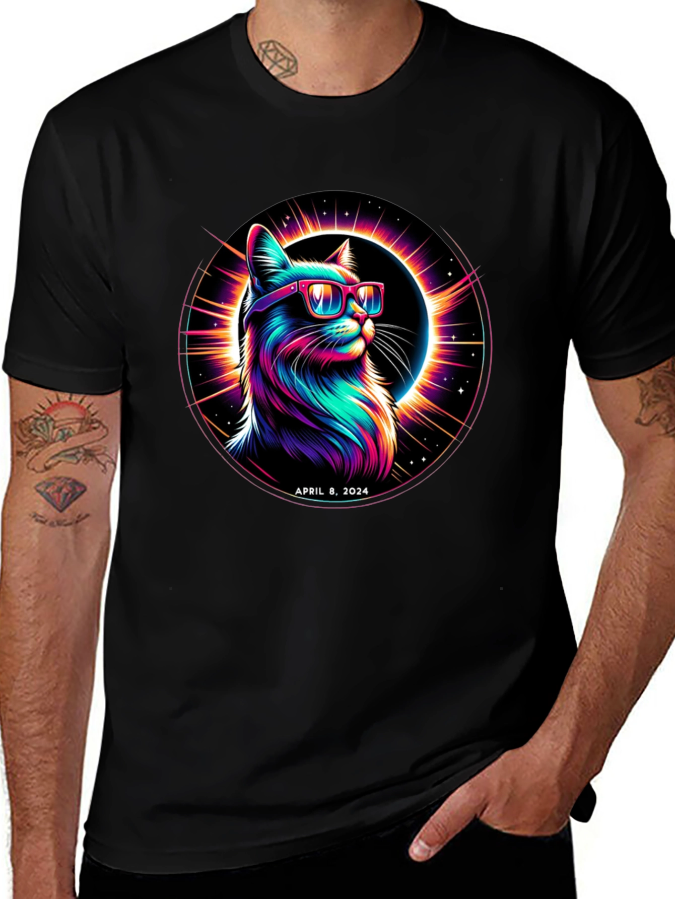 Variant 25 of April 8 2024 Eclipse Cat T-Shirt