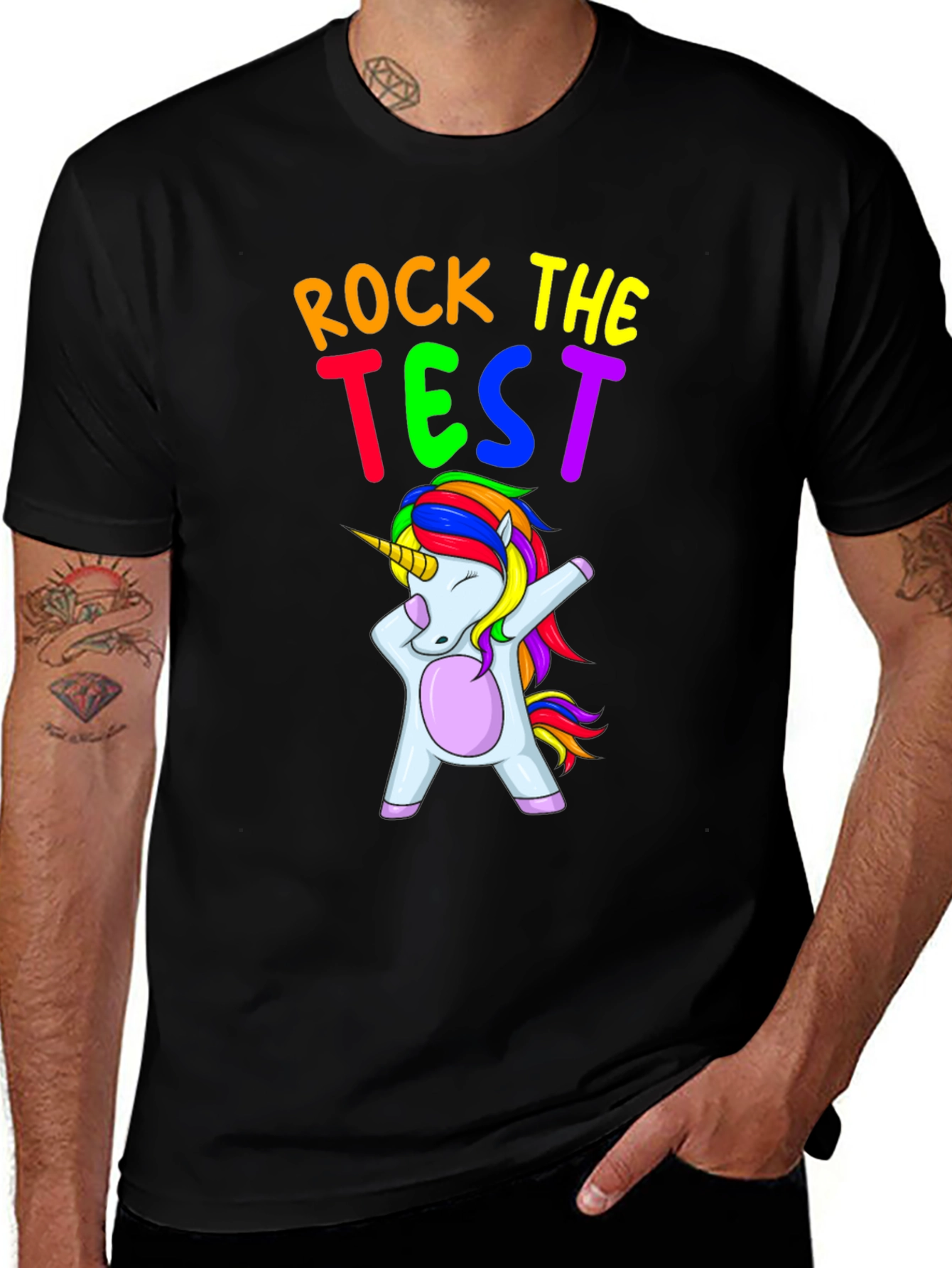 Variant 24 of Rock the Test Unicorn Graphic Tee
