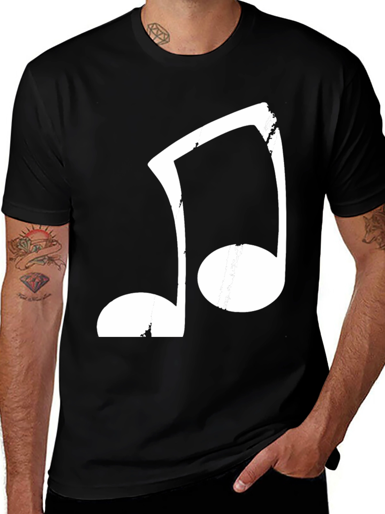 Variant 28 of Musical Note Graphic Black T-Shirt