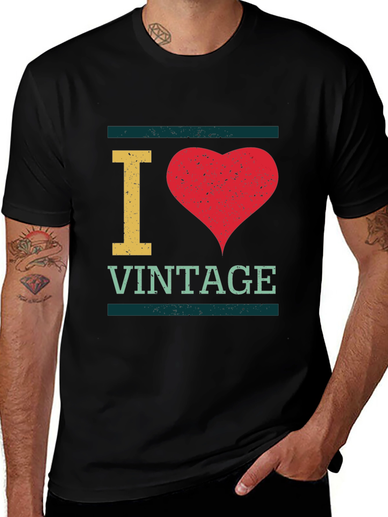 Variant 3 of I Heart Vintage Graphic Tee - Retro Style